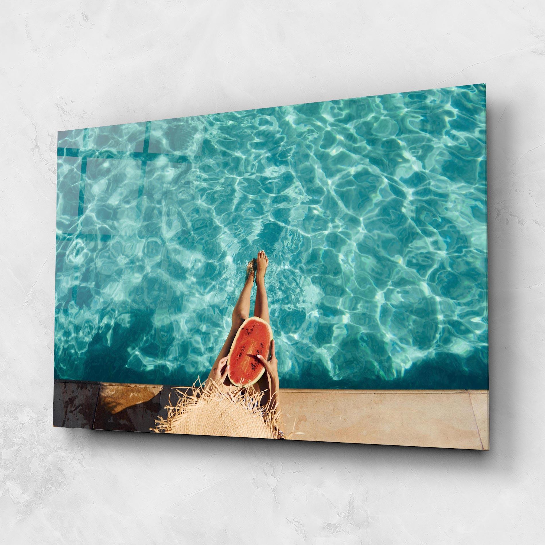 Glasbild Pool Watermelon mockup 1
