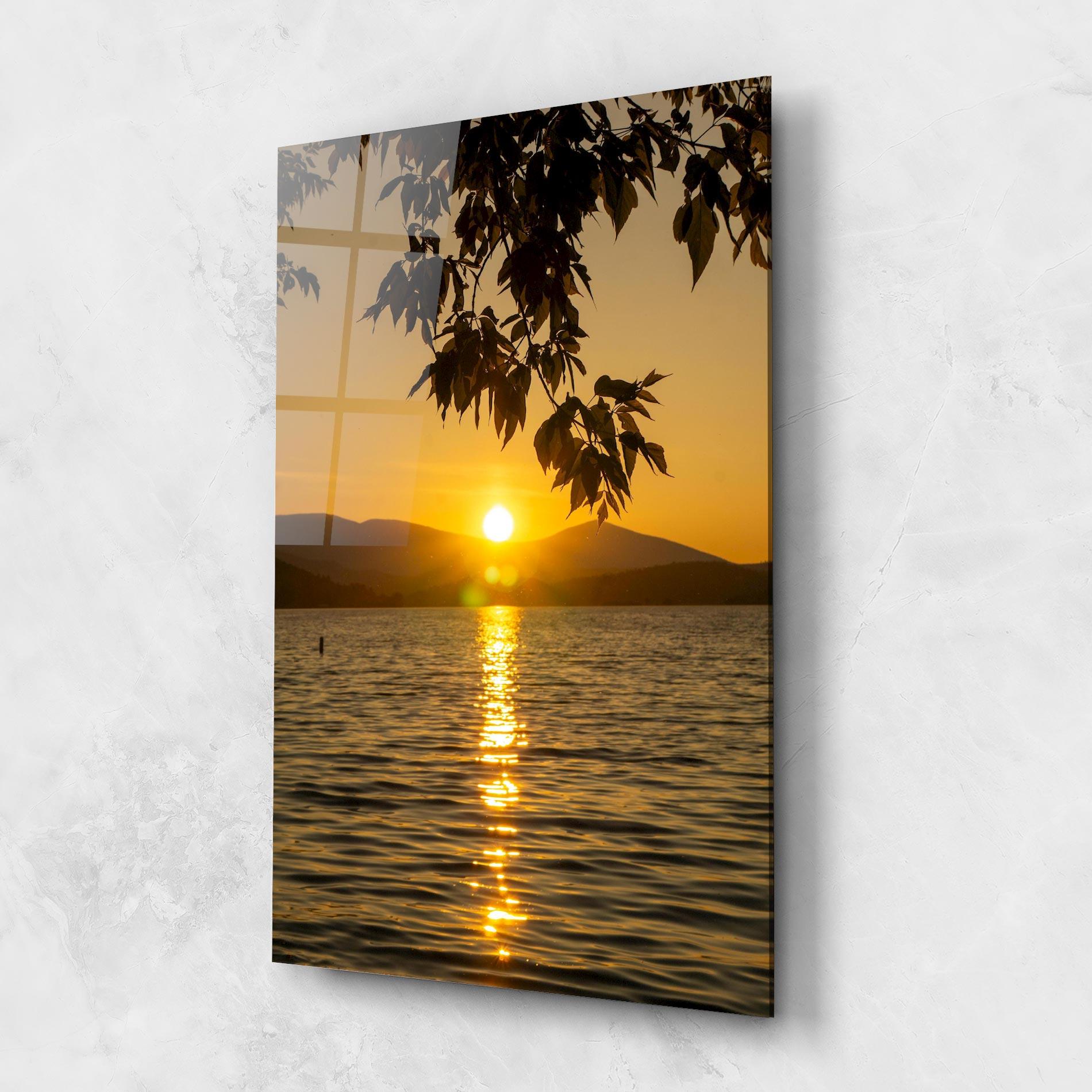 Glasbild Yellow Sunrise mockup 1