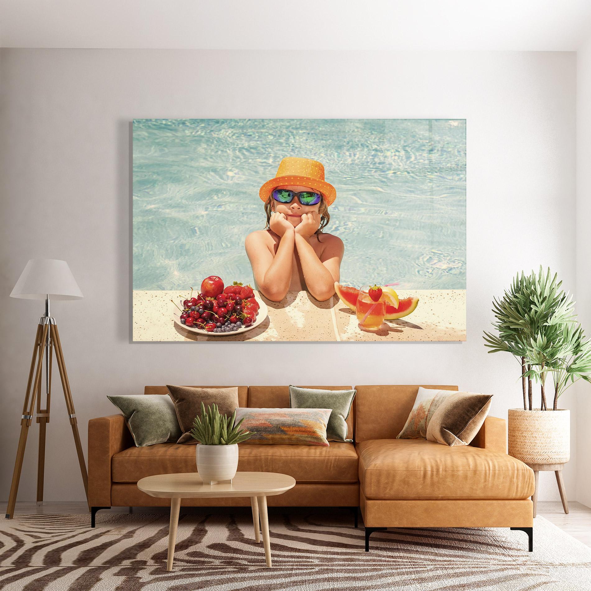 Glasbild Child Swimming mockup 7