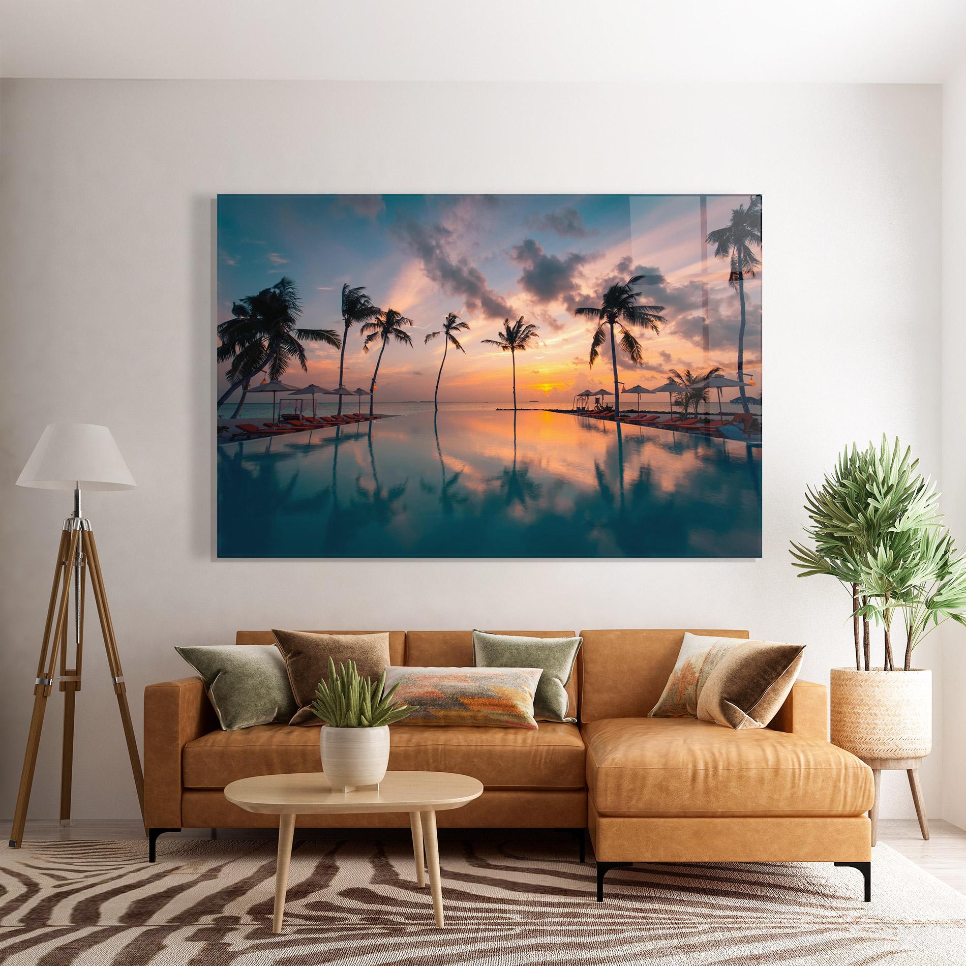 Glasbild Tropical Beach mockup 7