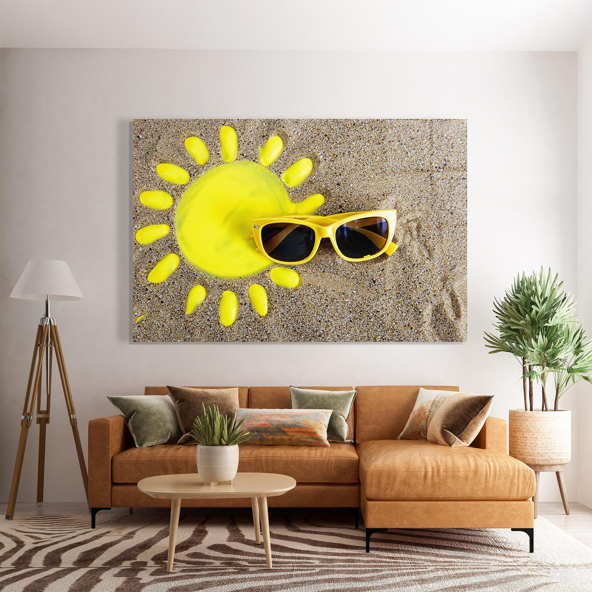 Glasbild Yellow Summer Glasses mockup 7