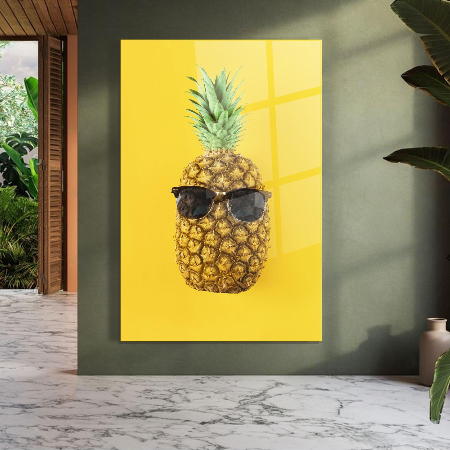 Glasbild Fresh Pineapple mockup 7