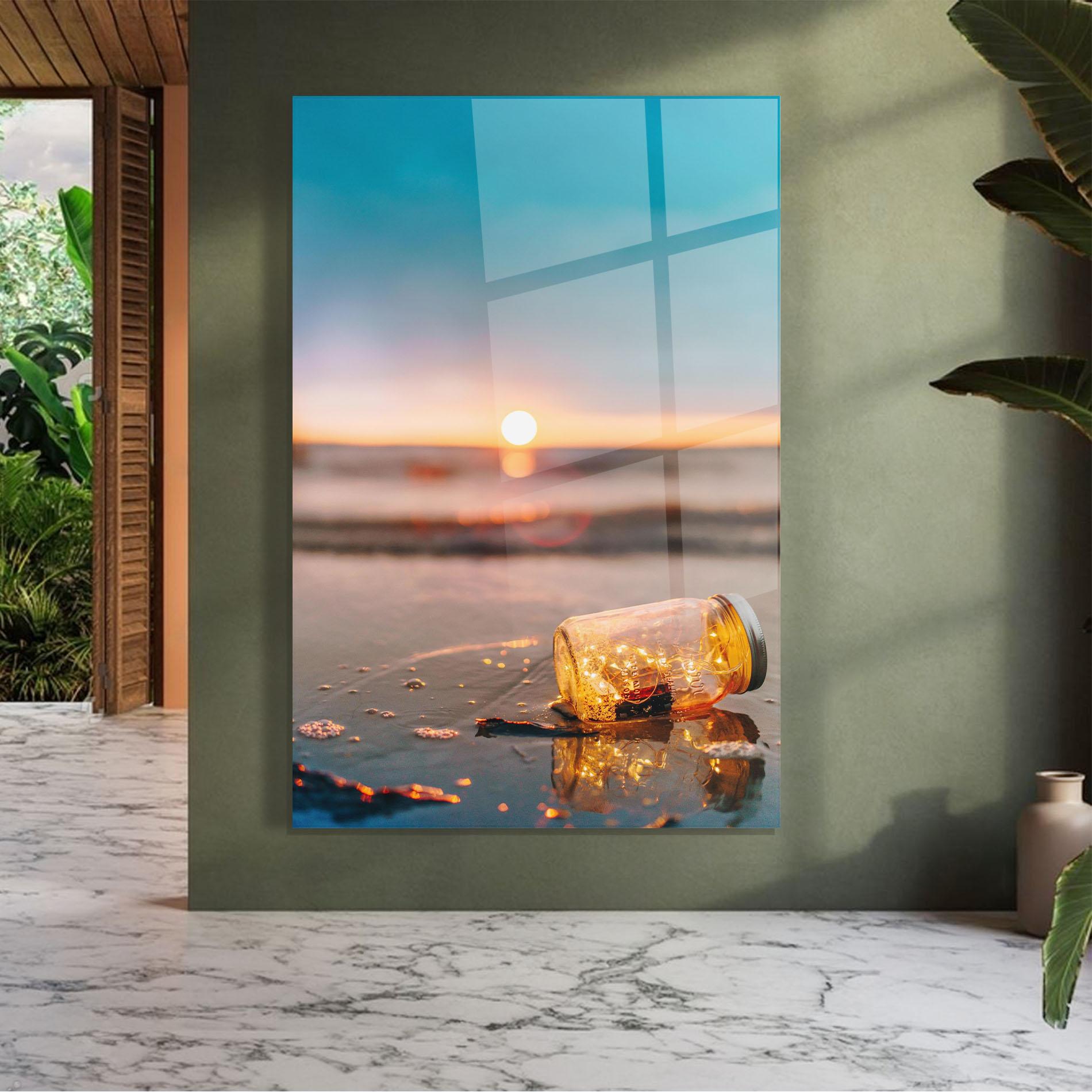 Glasbild Jar With Lights mockup 7