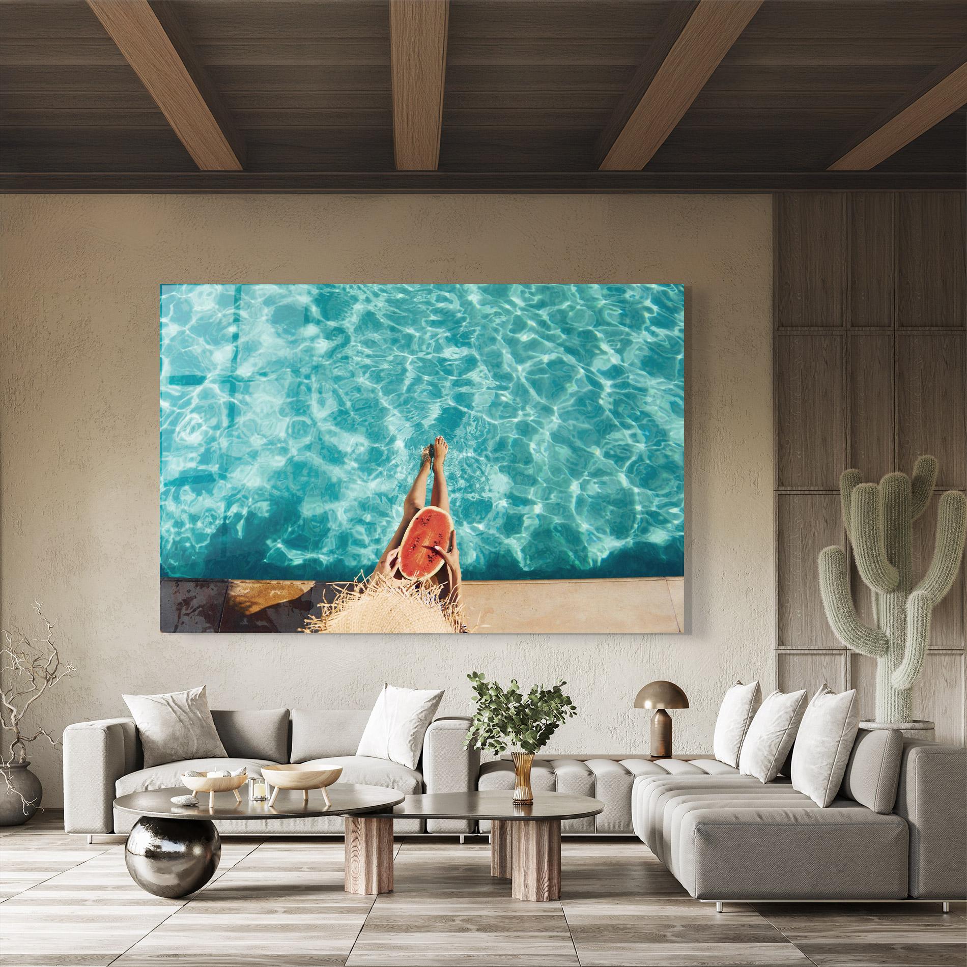 Glasbild Pool Watermelon mockup 8
