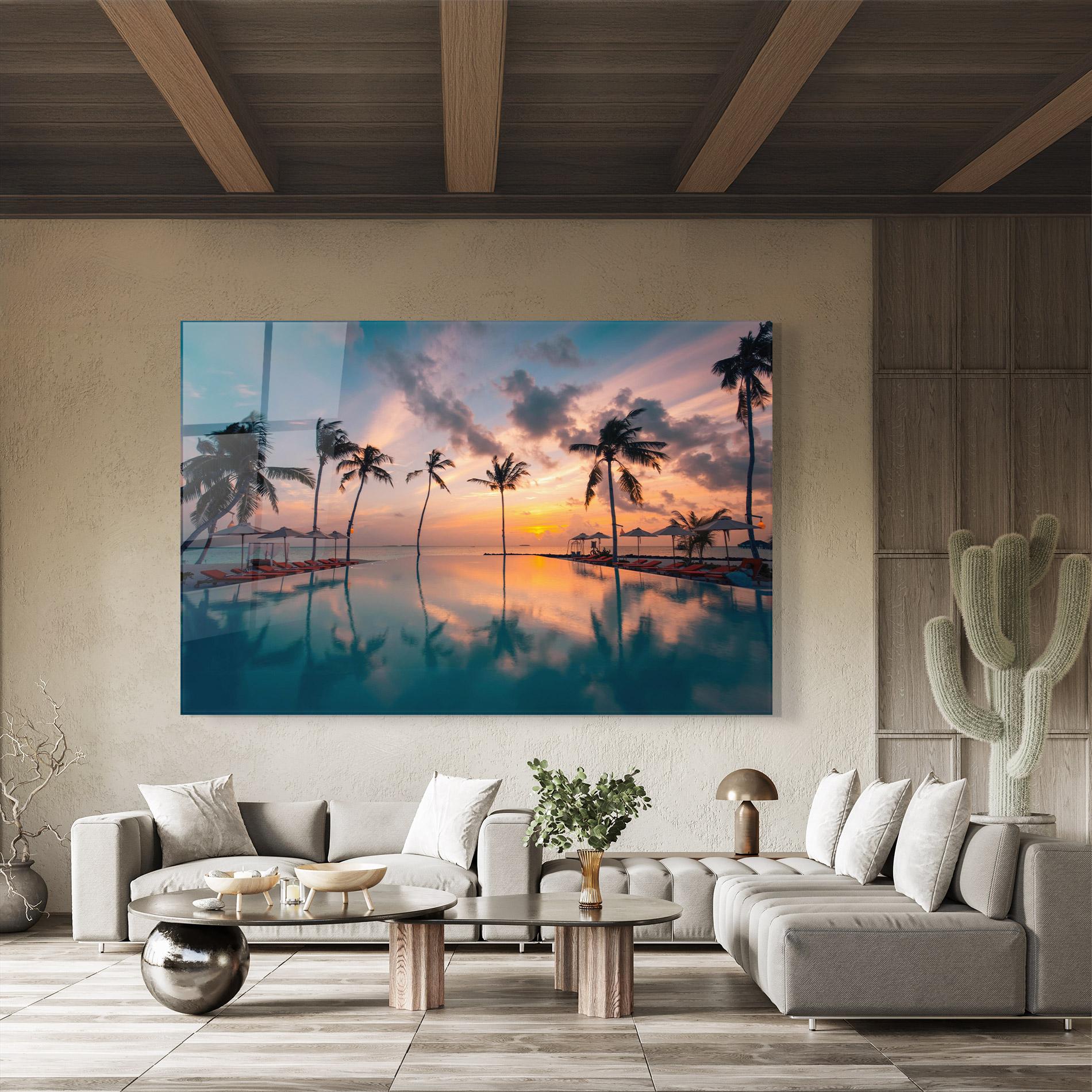 Glasbild Tropical Beach mockup 8