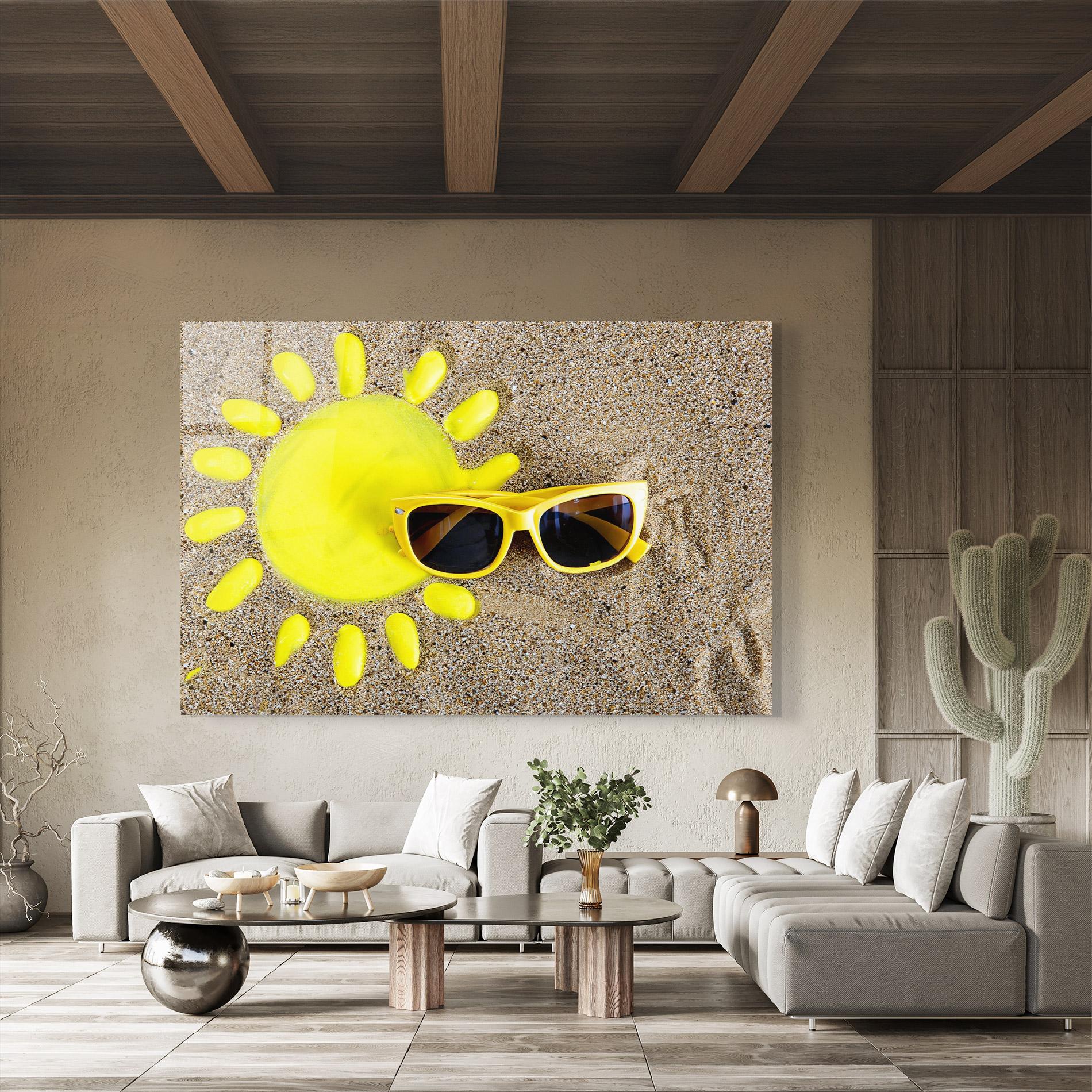Glasbild Yellow Summer Glasses mockup 8