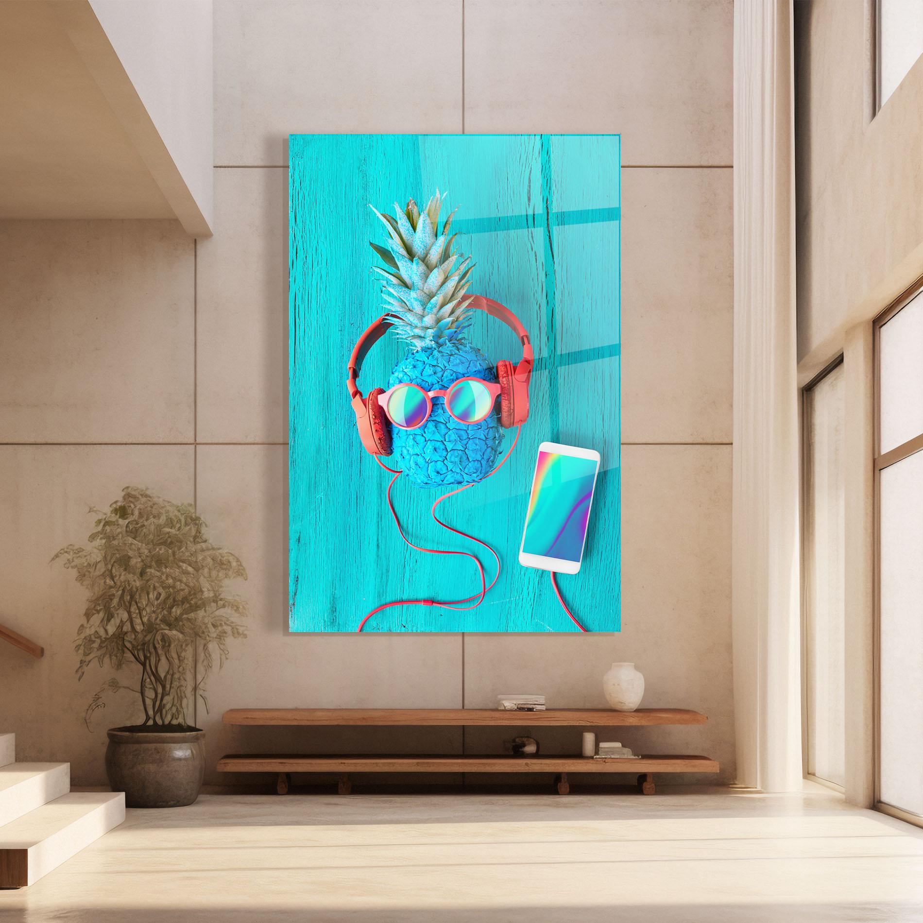 Glasbild Blue Pineapple mockup 8