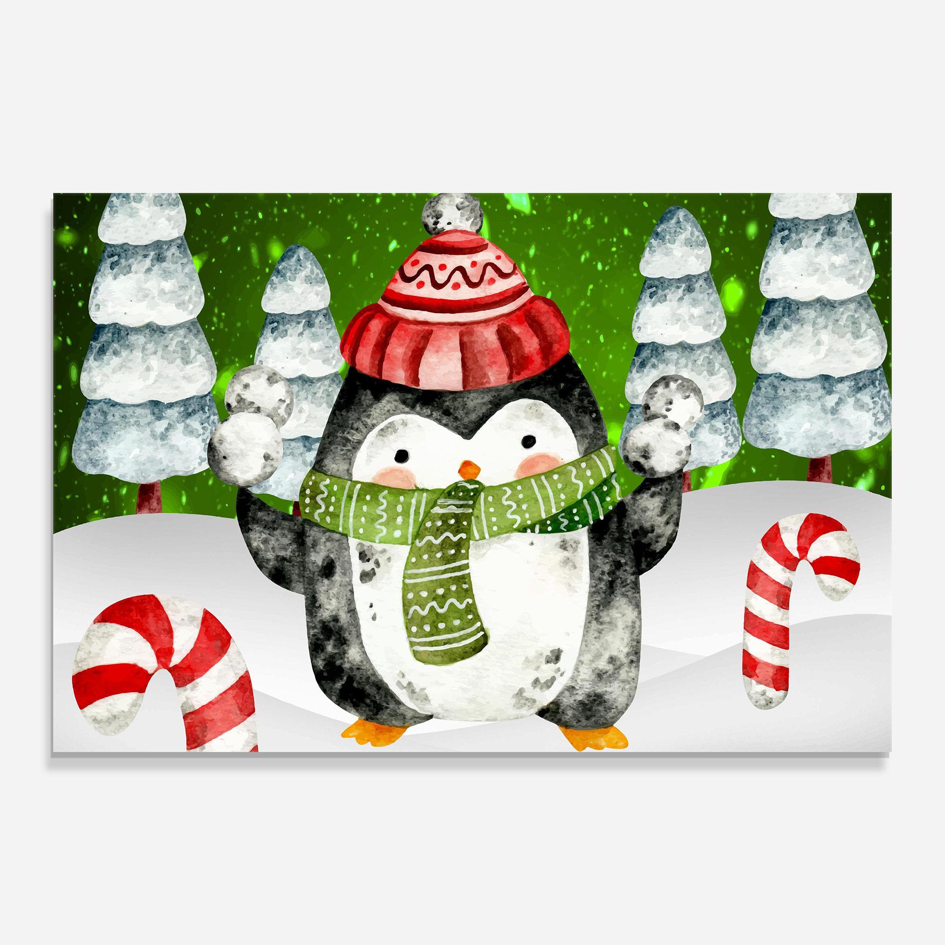 Glasbild Green Pinguin mockup 0