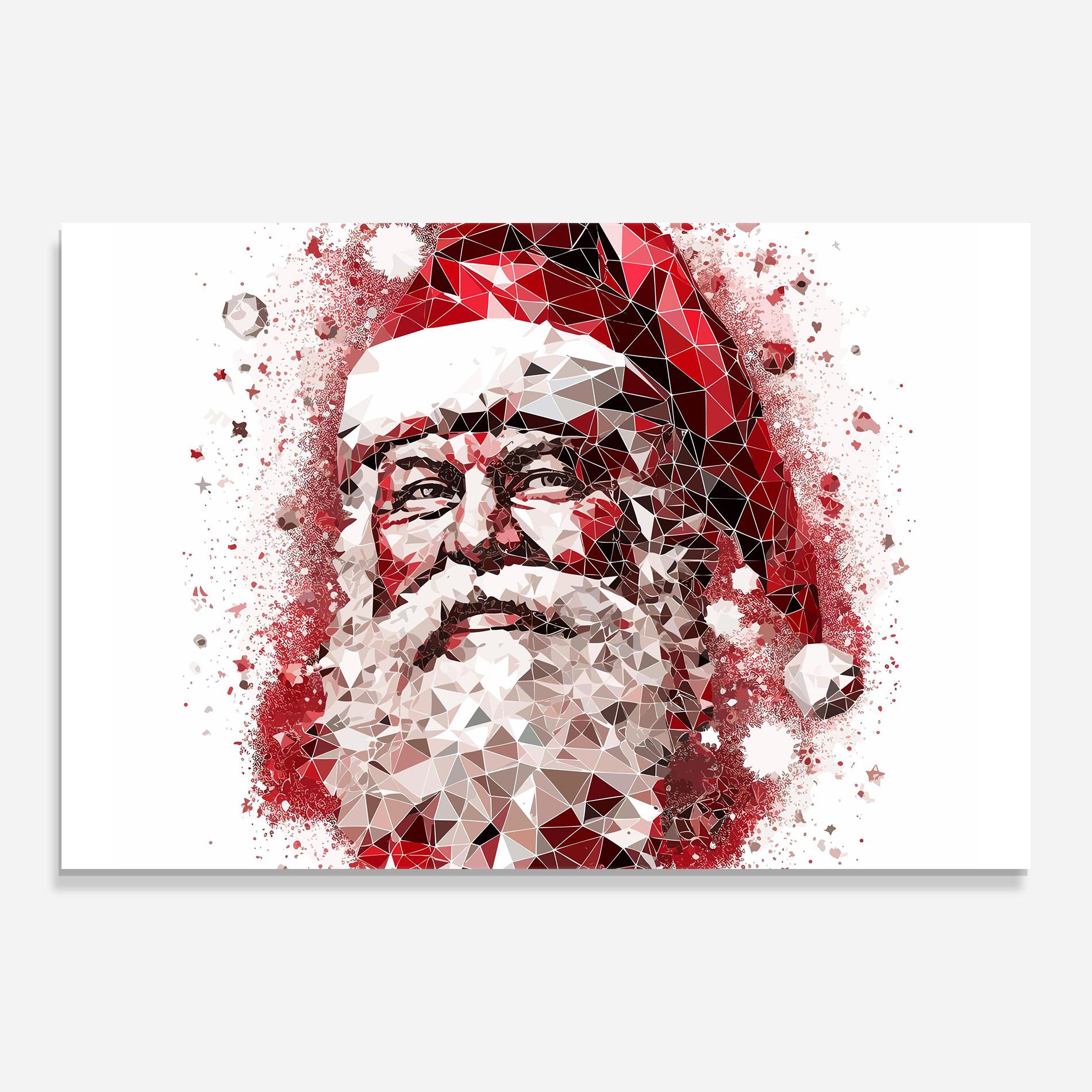 Glasbild Red Santa Art mockup 0