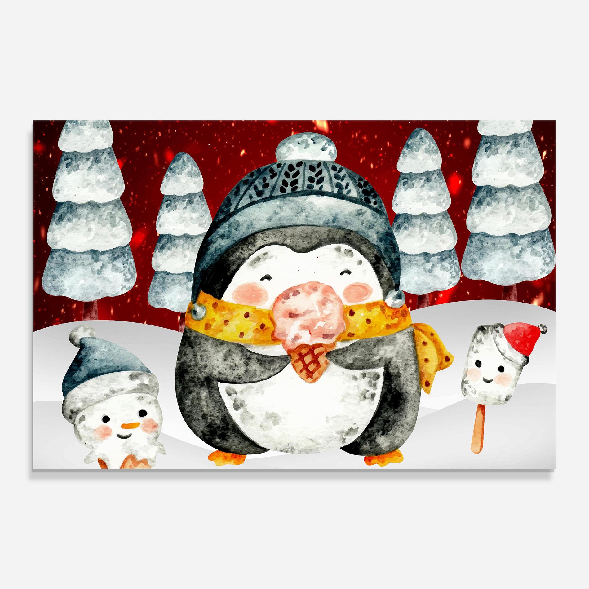 Glasbild Yellow Pinguin mockup 0