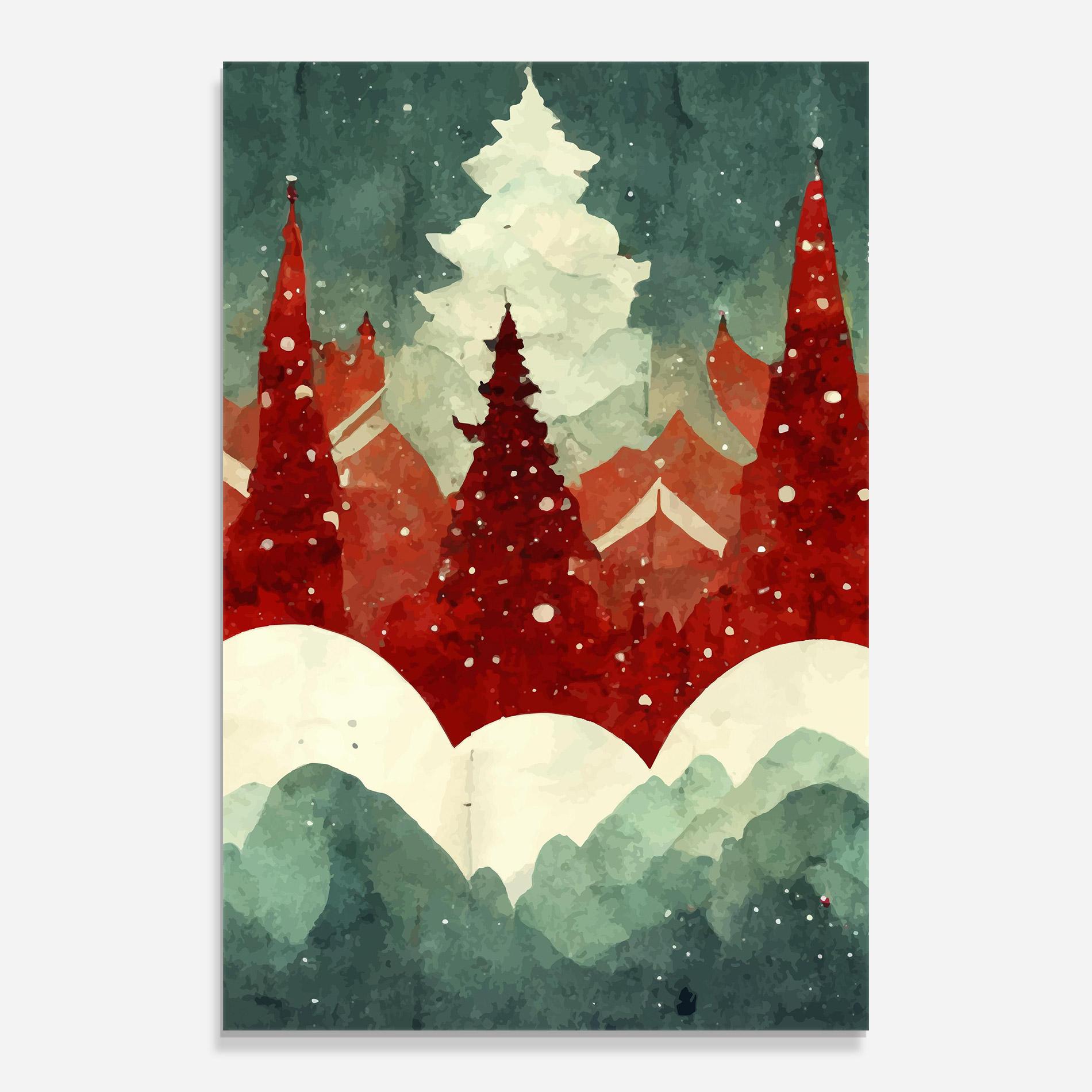 Glasbild Christmas Landscape mockup 0