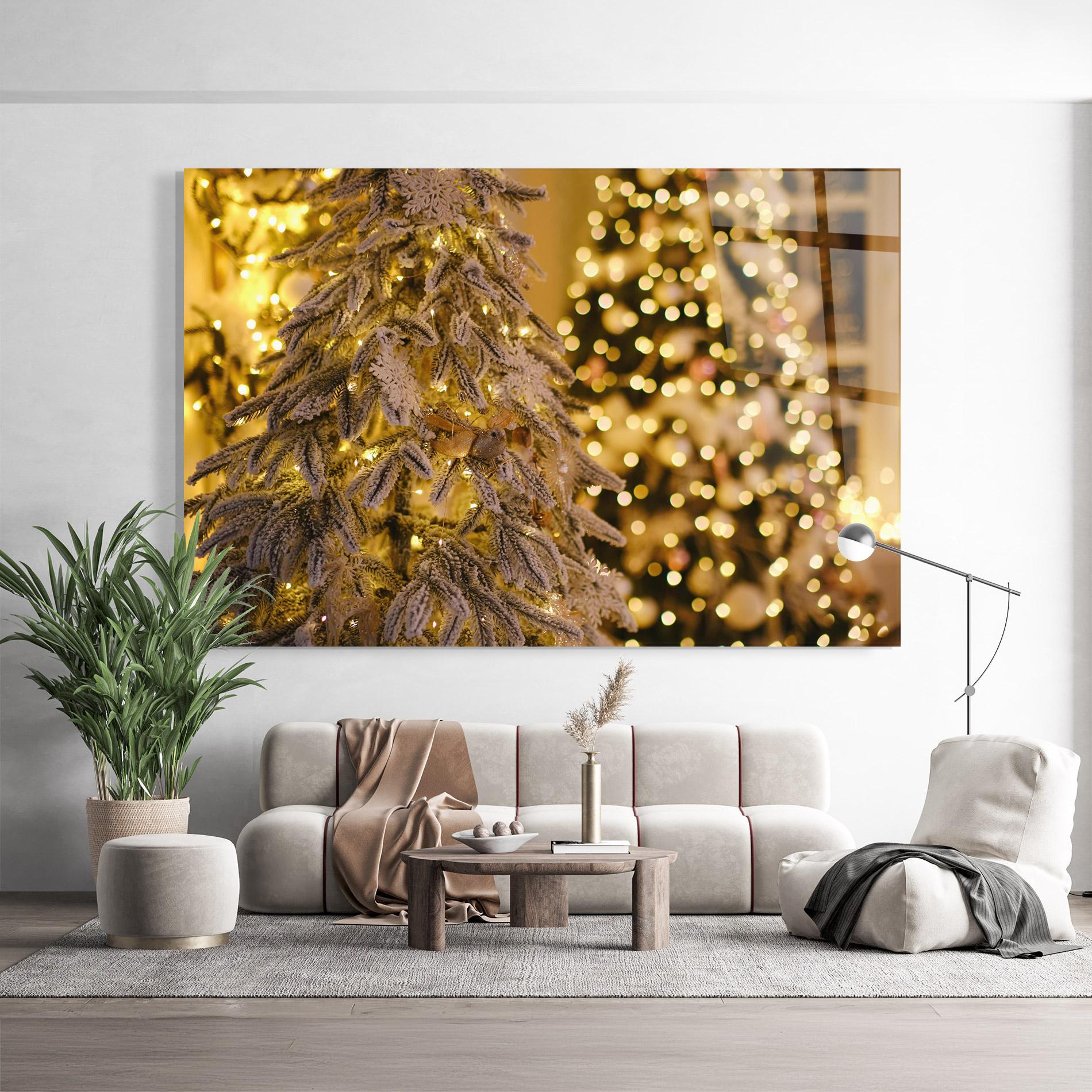 Glasbild Beautiful Christmas Lights mockup 9