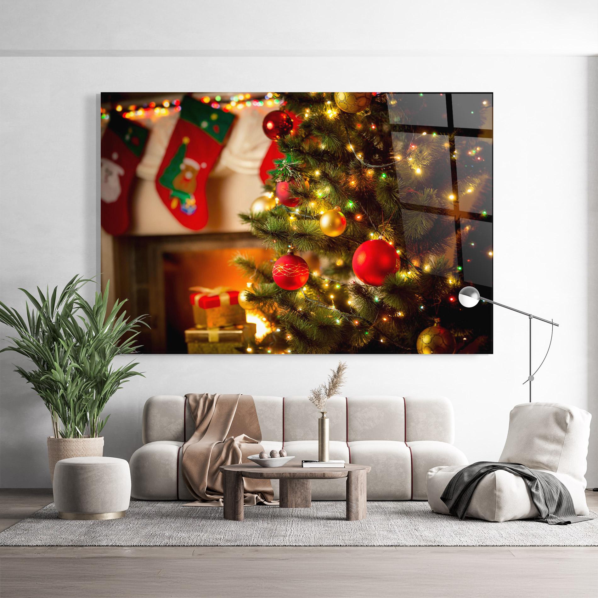 Glasbild Beautiful Fireplace mockup 9