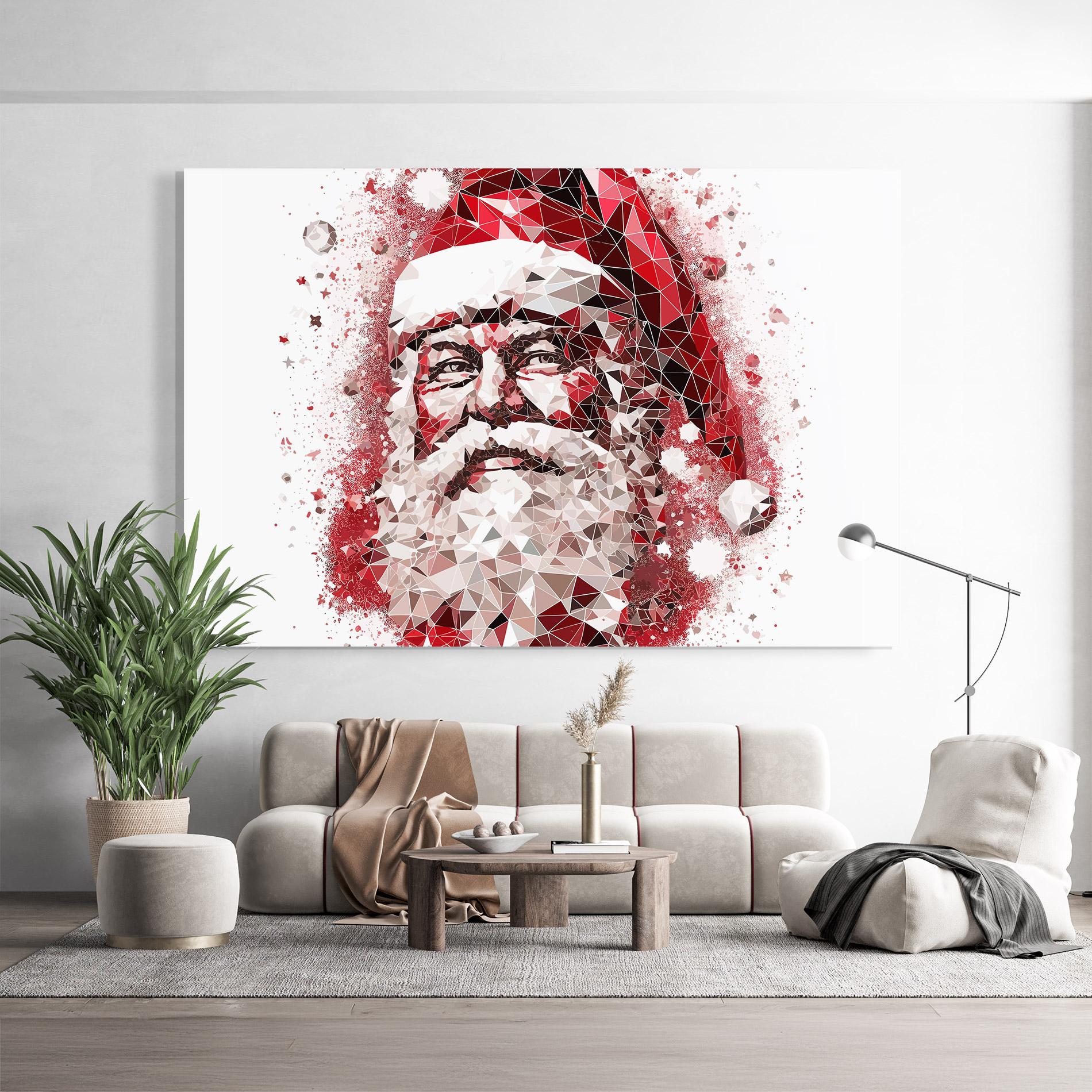 Glasbild Red Santa Art mockup 9