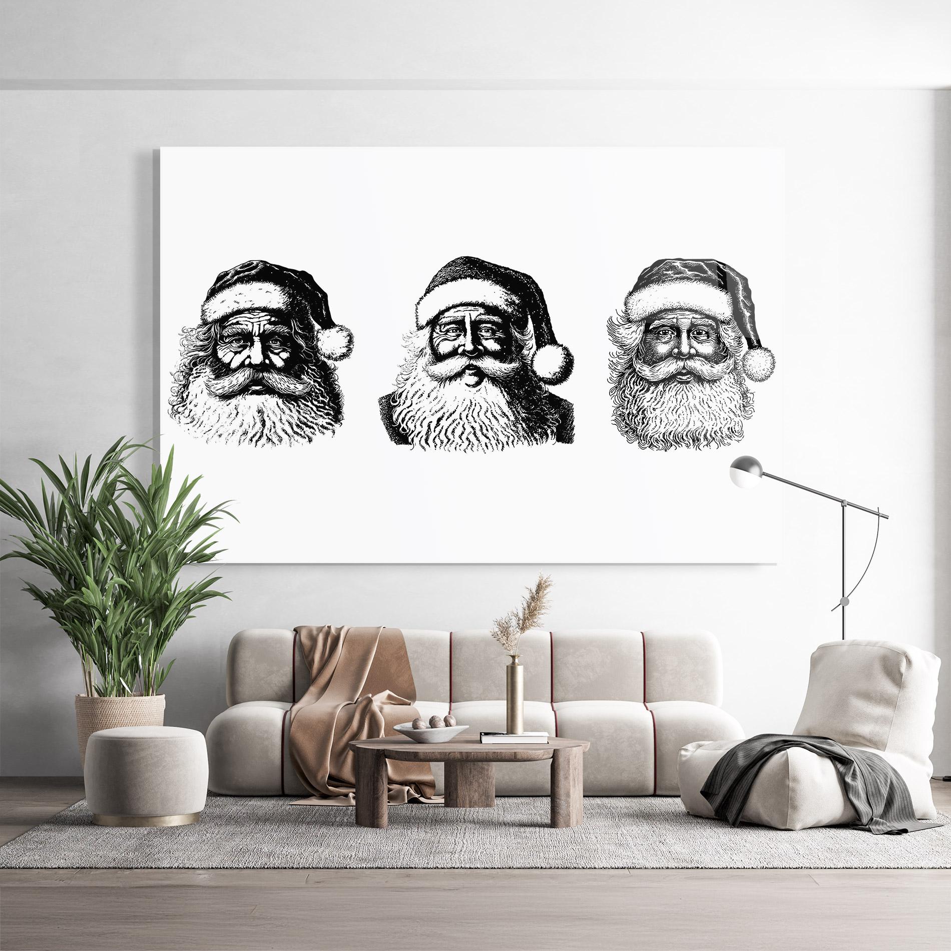 Glasbild Santa Draw mockup 9