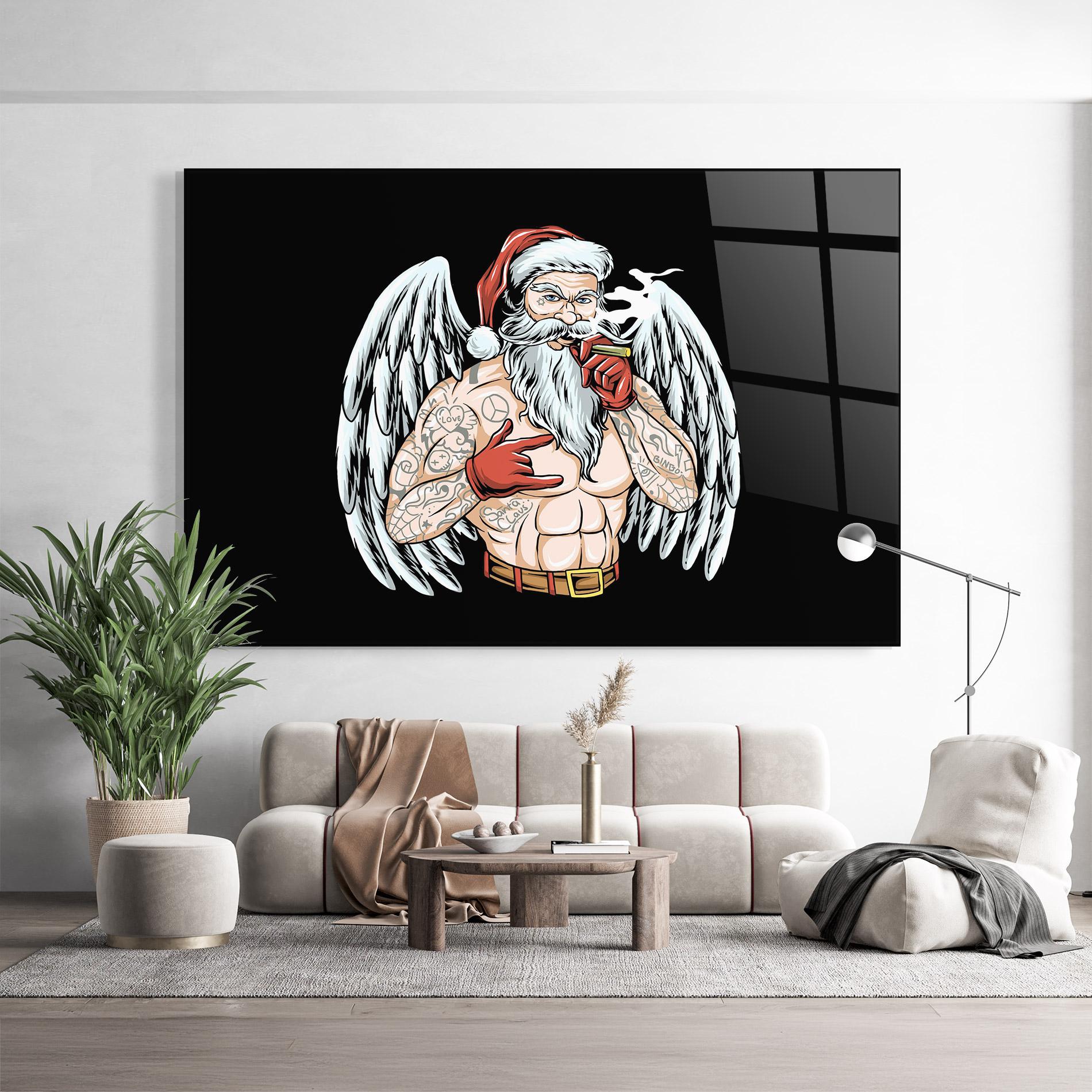 Glasbild Santa Wings mockup 9