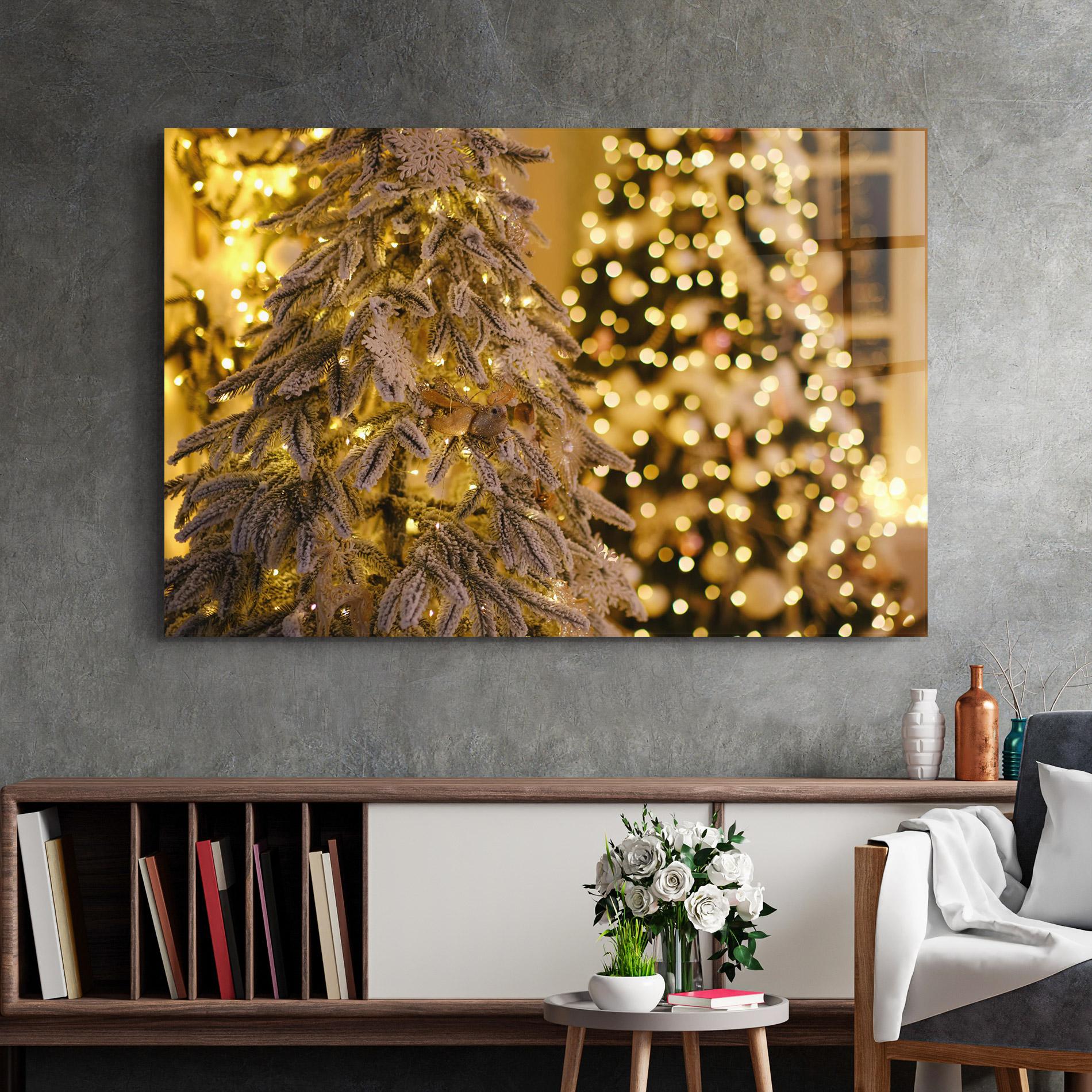 Glasbild Beautiful Christmas Lights mockup 2
