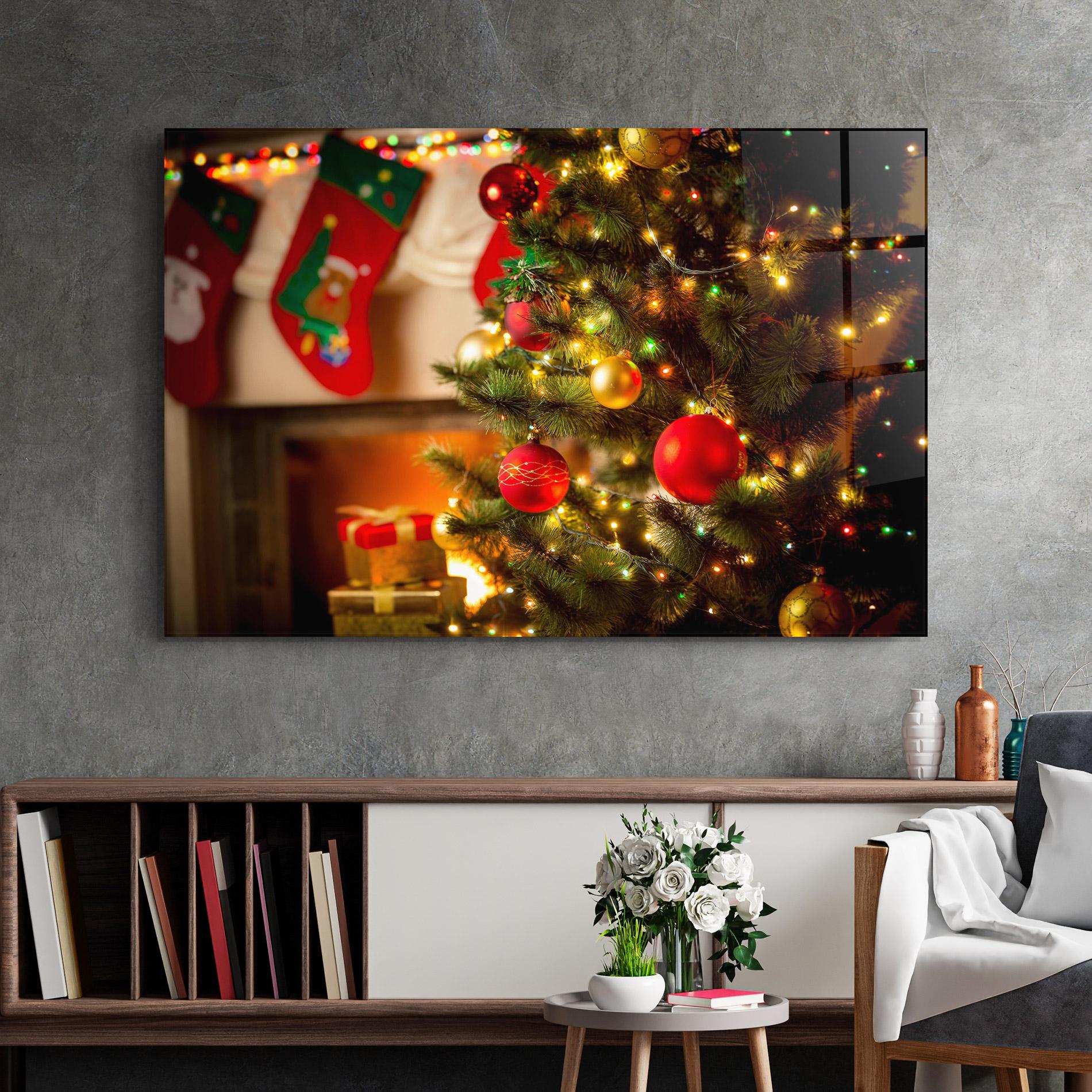 Glasbild Beautiful Fireplace mockup 2