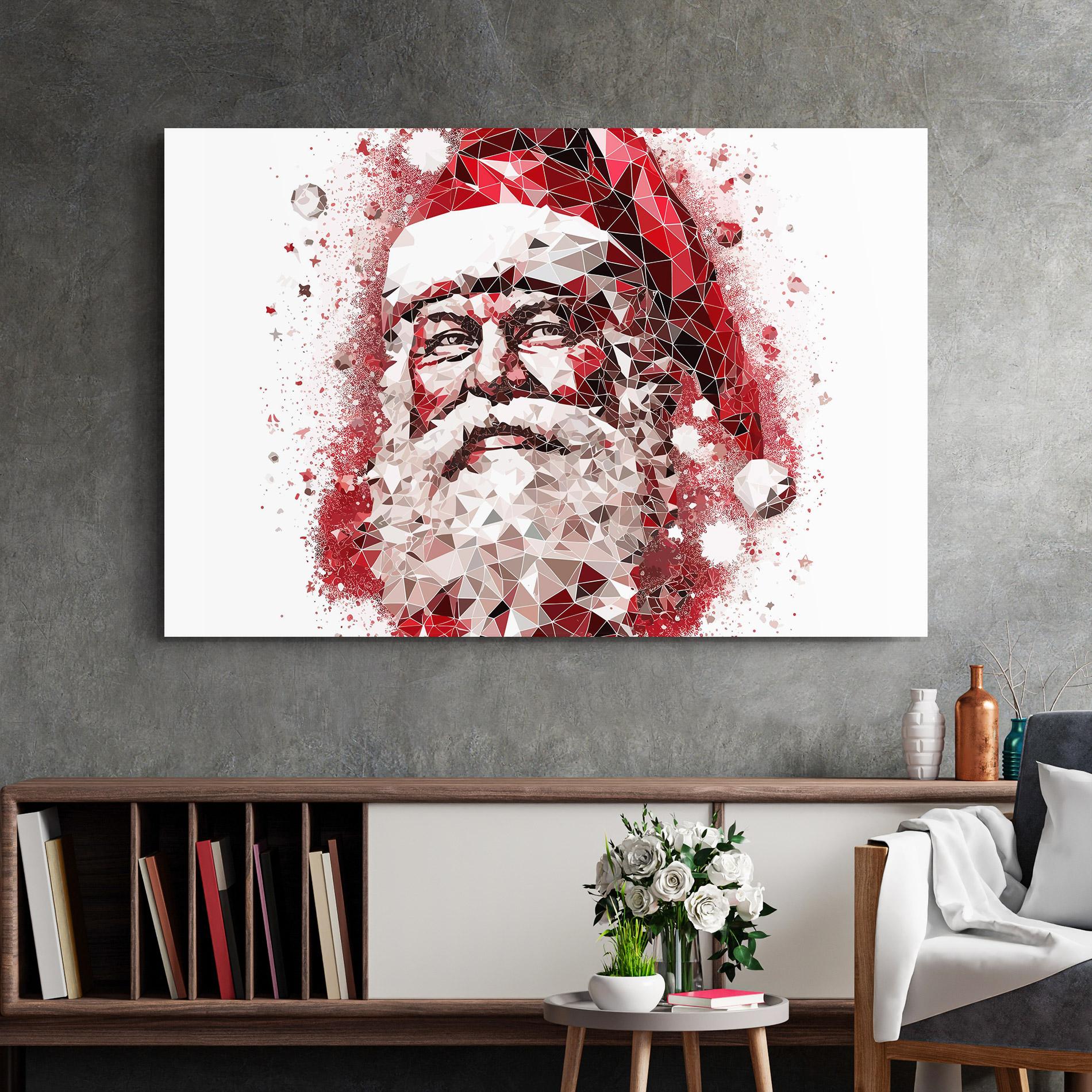 Glasbild Red Santa Art mockup 2