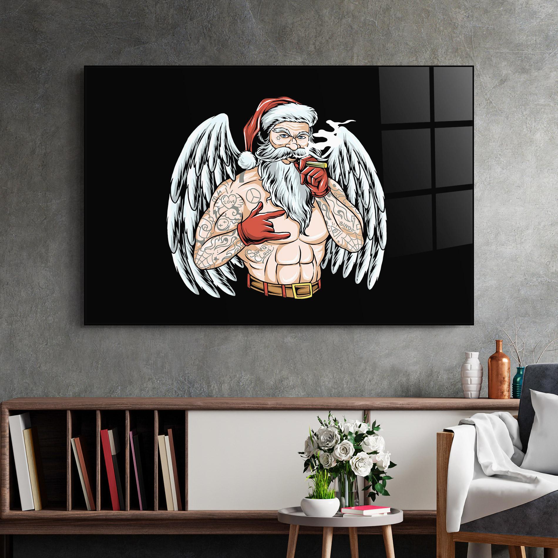 Glasbild Santa Wings mockup 2