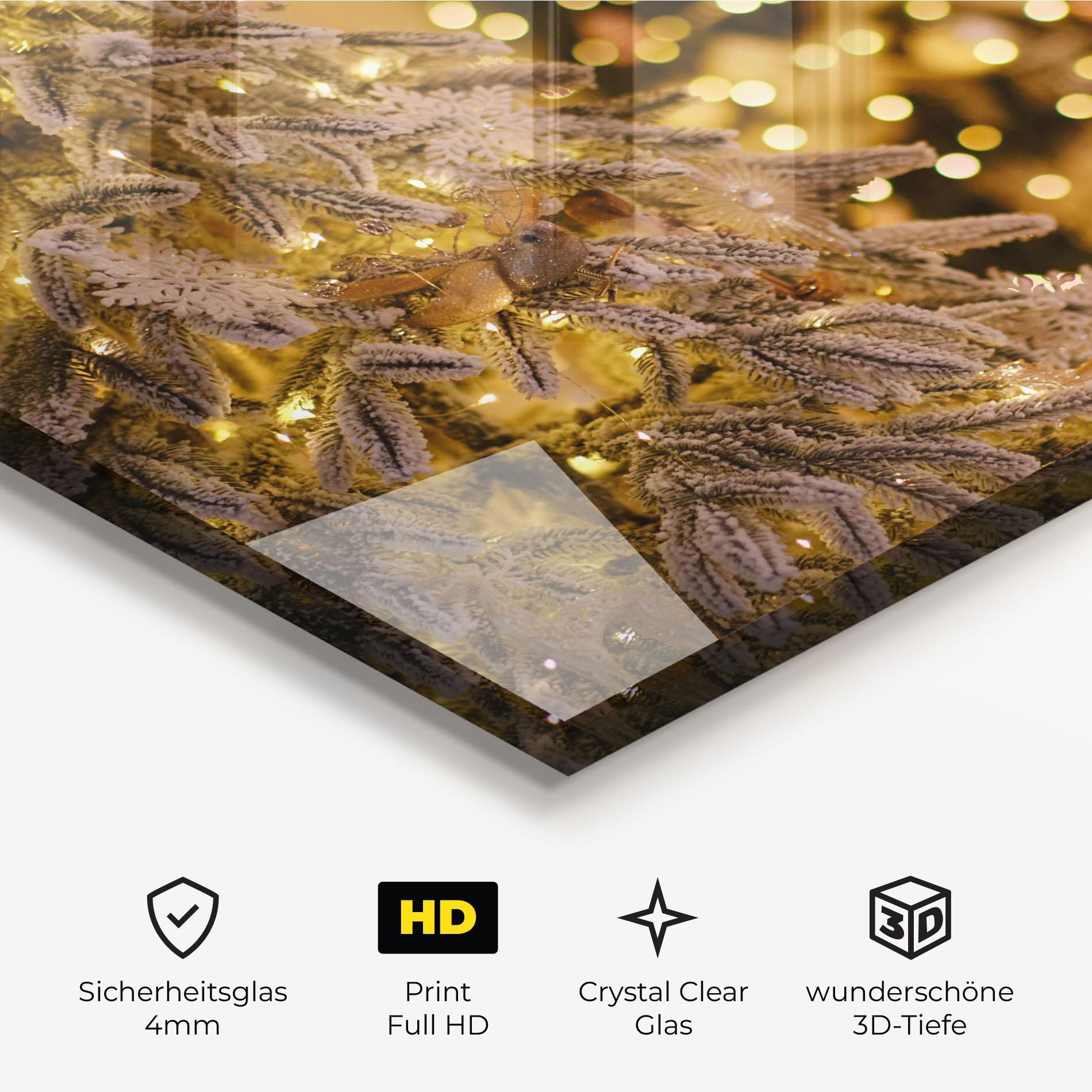 Glasbild Beautiful Christmas Lights mockup 3