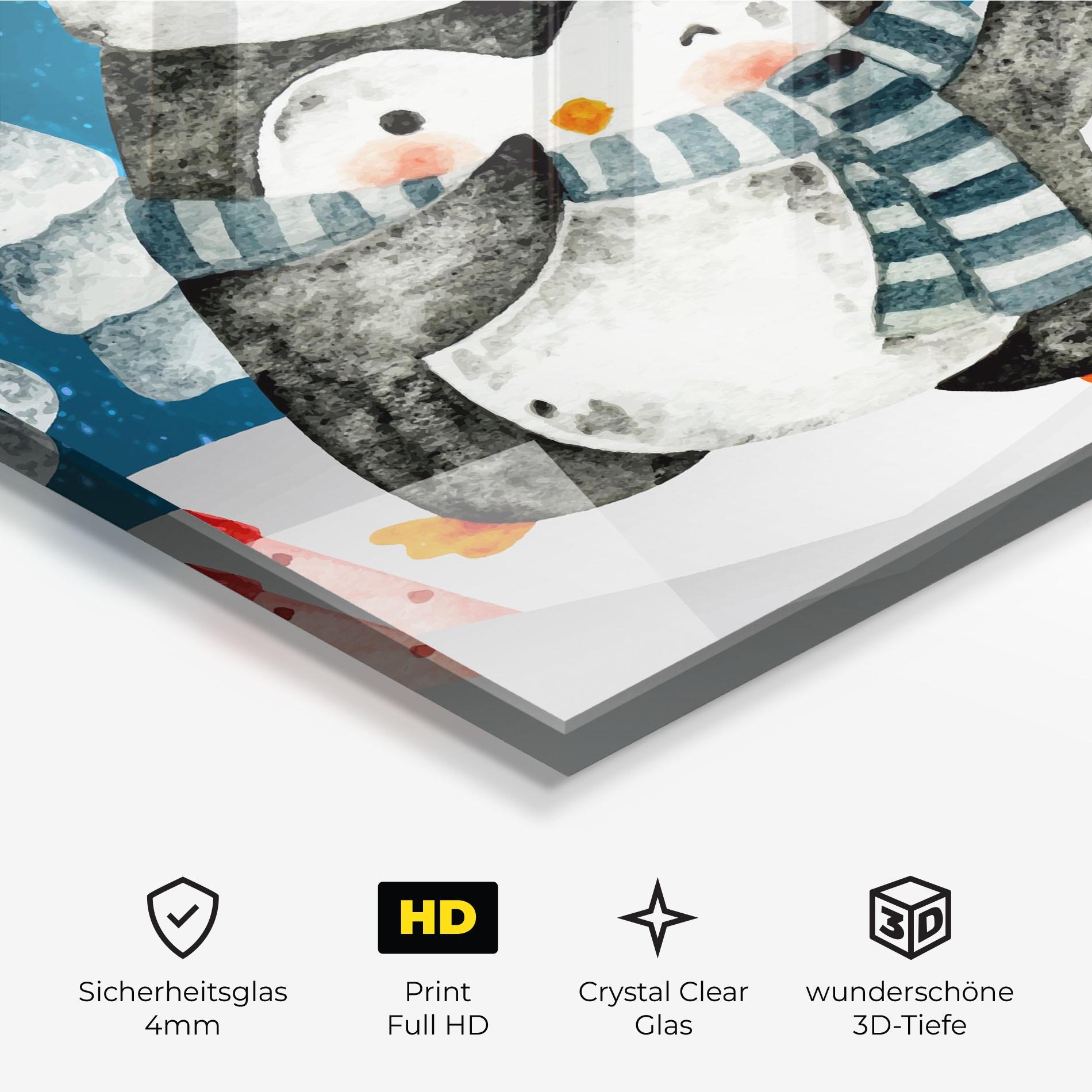 Glasbild Blue Pinguin mockup 3