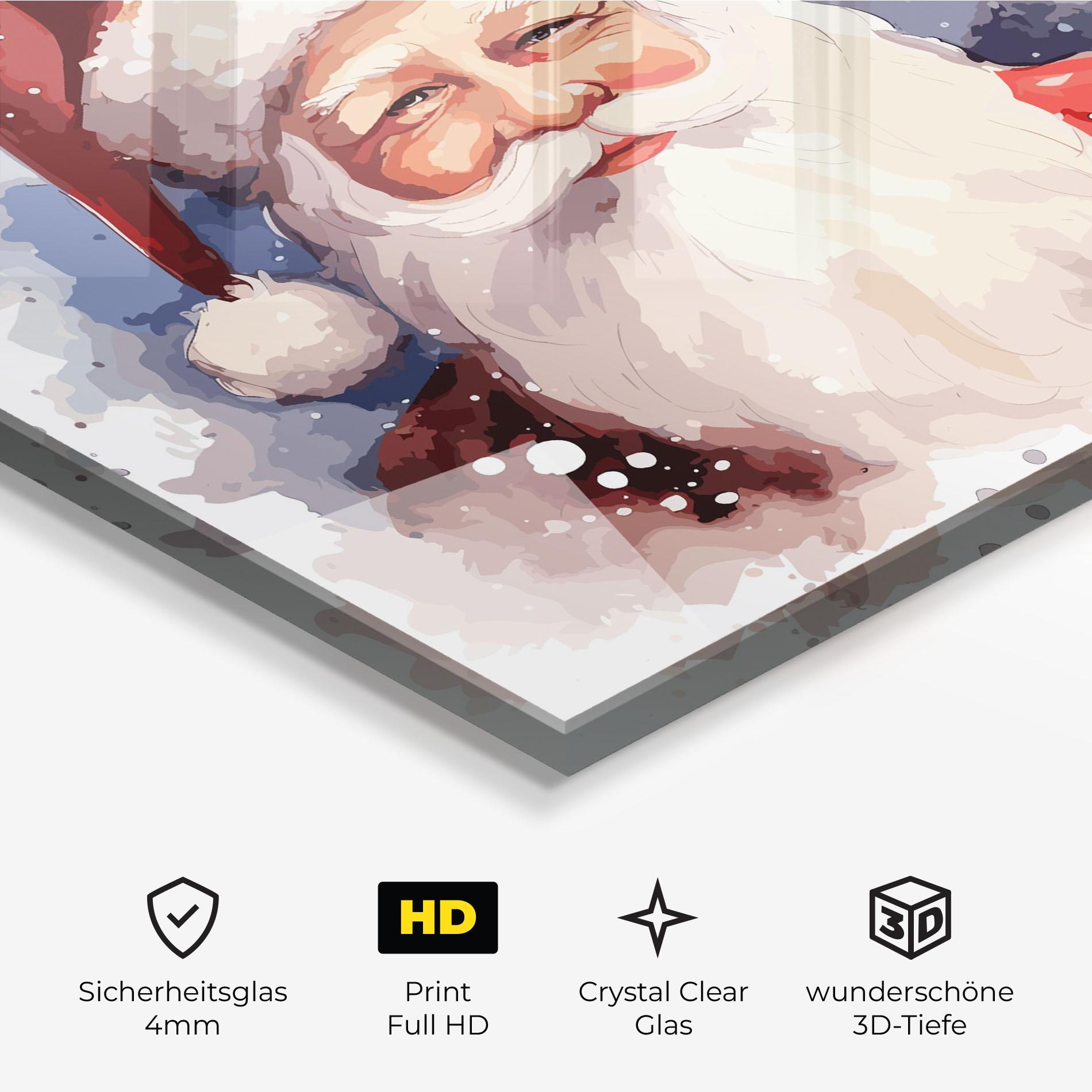 Glasbild Cute Santa mockup 3