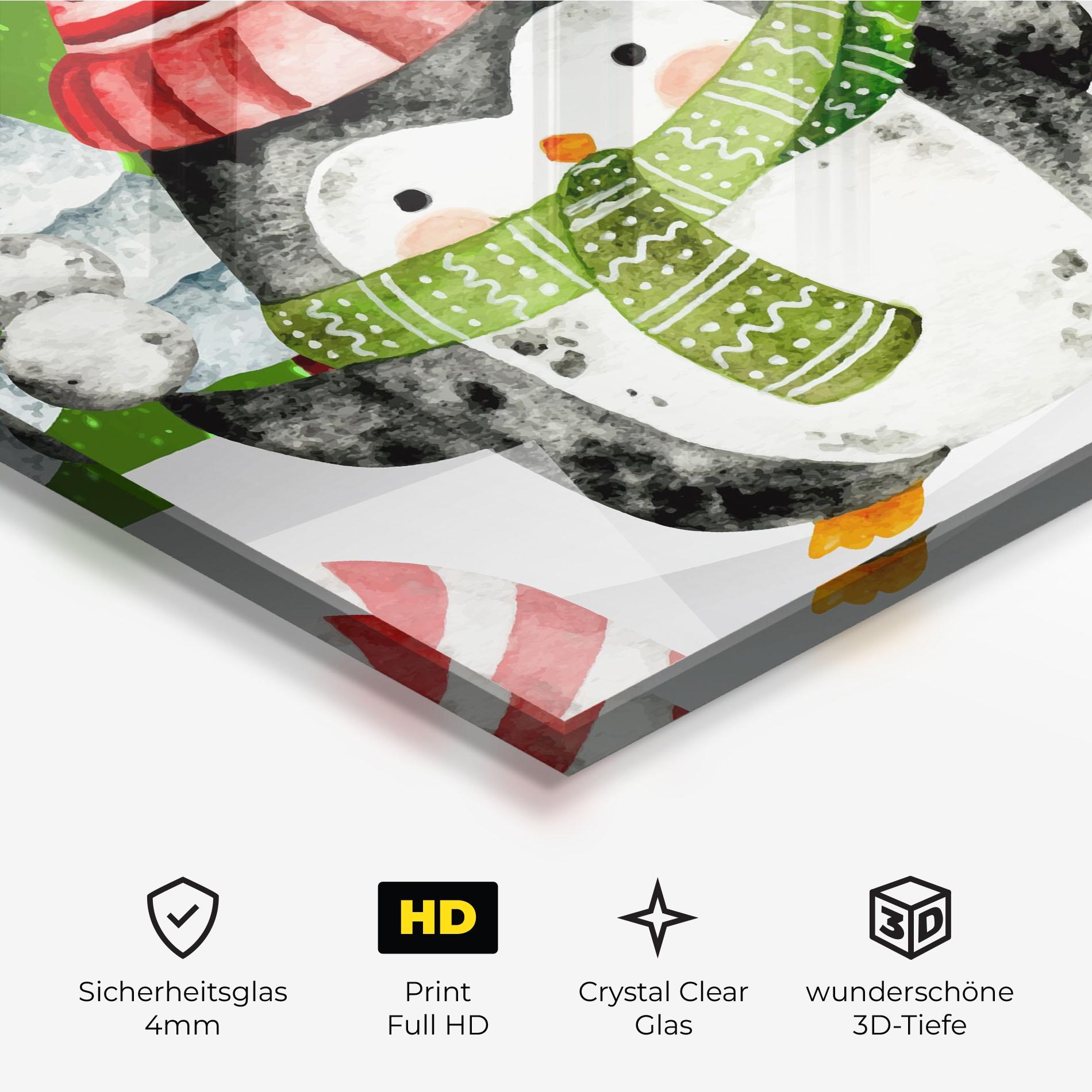 Glasbild Green Pinguin mockup 3