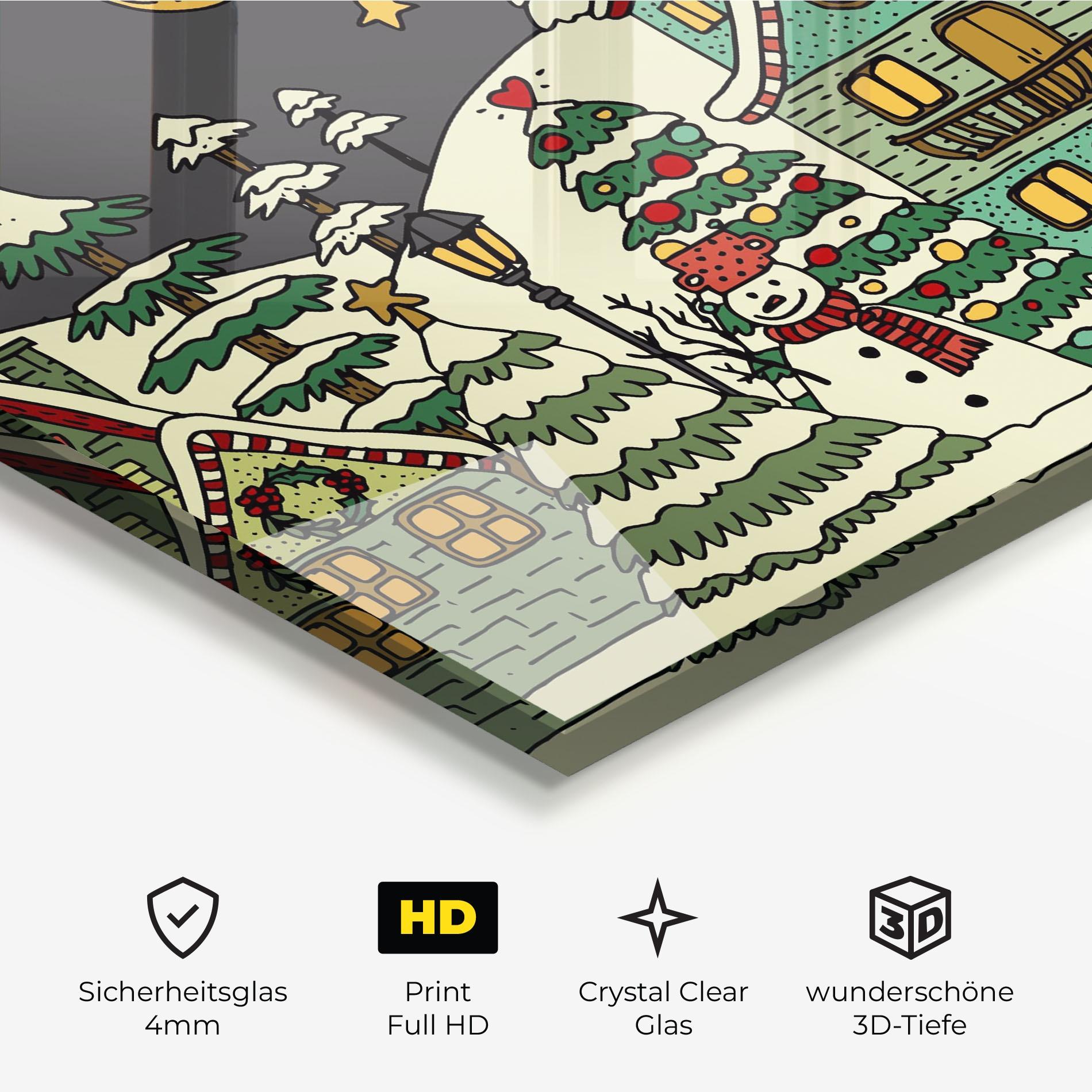 Glasbild House With Snow mockup 3