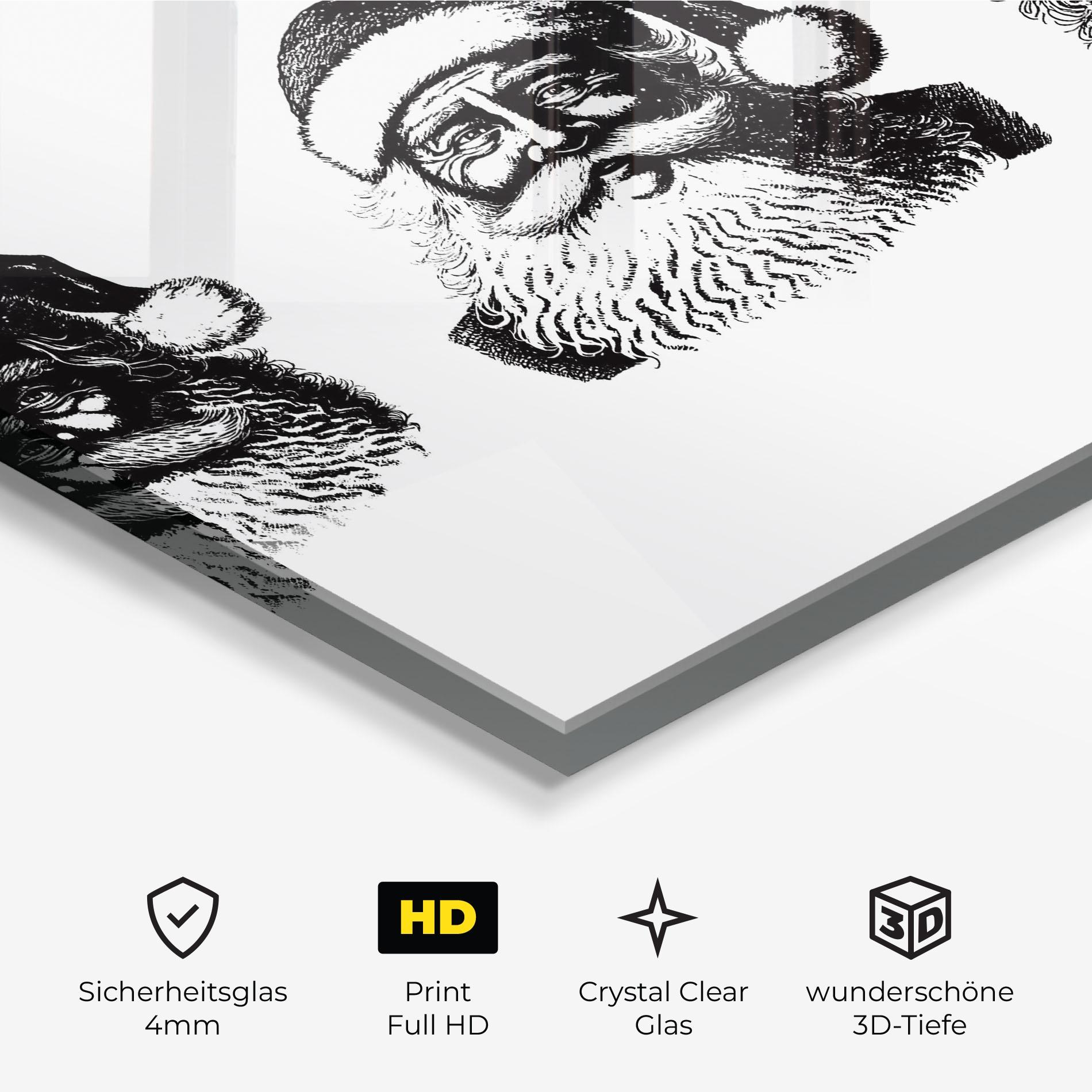 Glasbild Santa Draw mockup 3