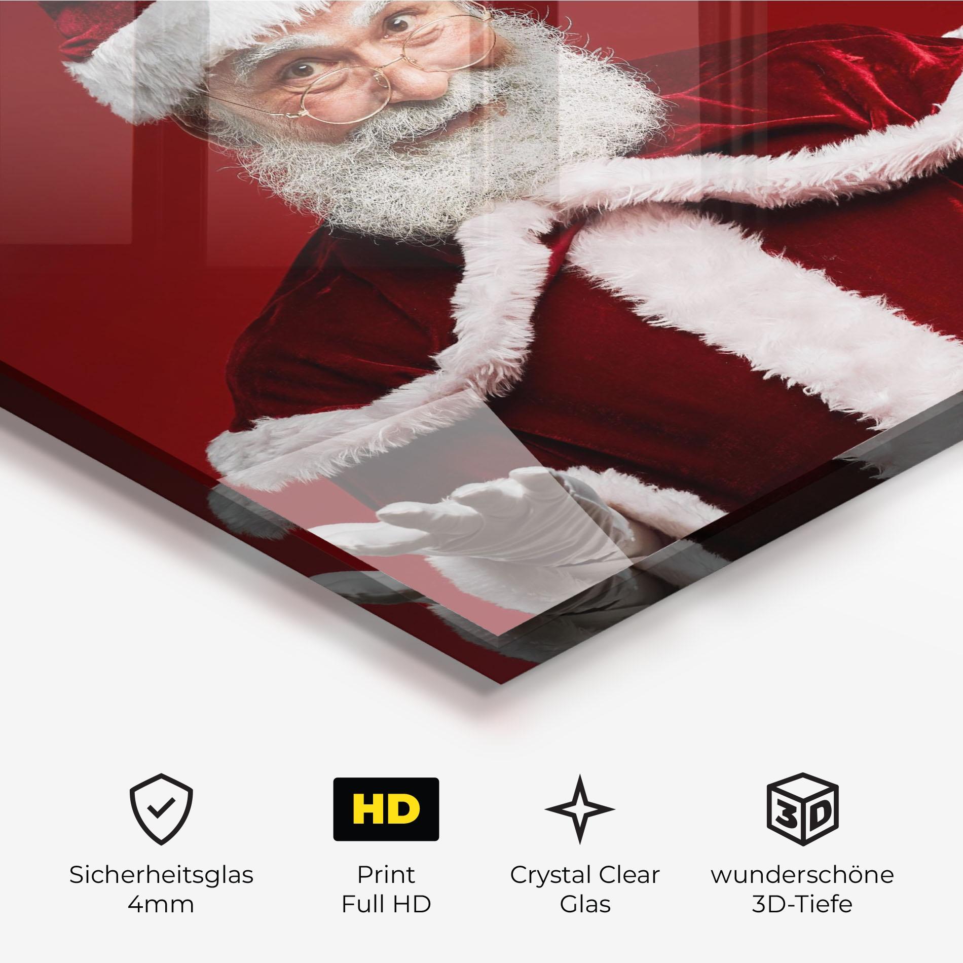 Glasbild Santa Welcoming You mockup 3