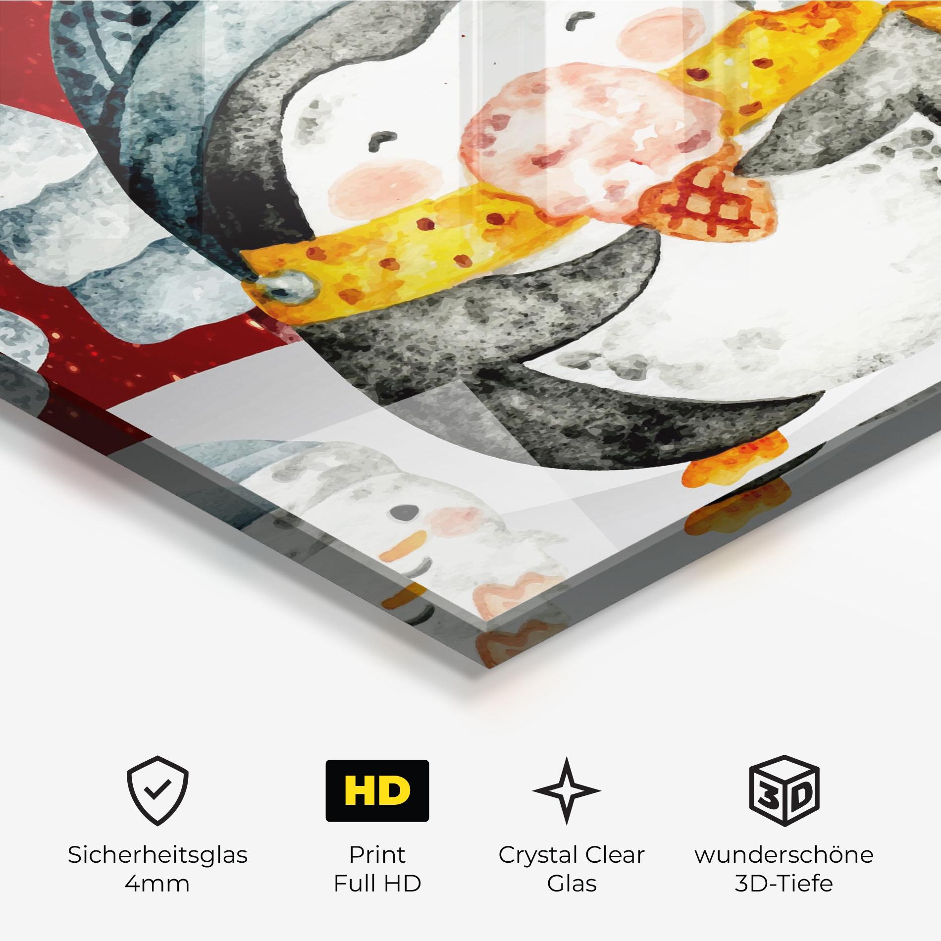 Glasbild Yellow Pinguin mockup 3