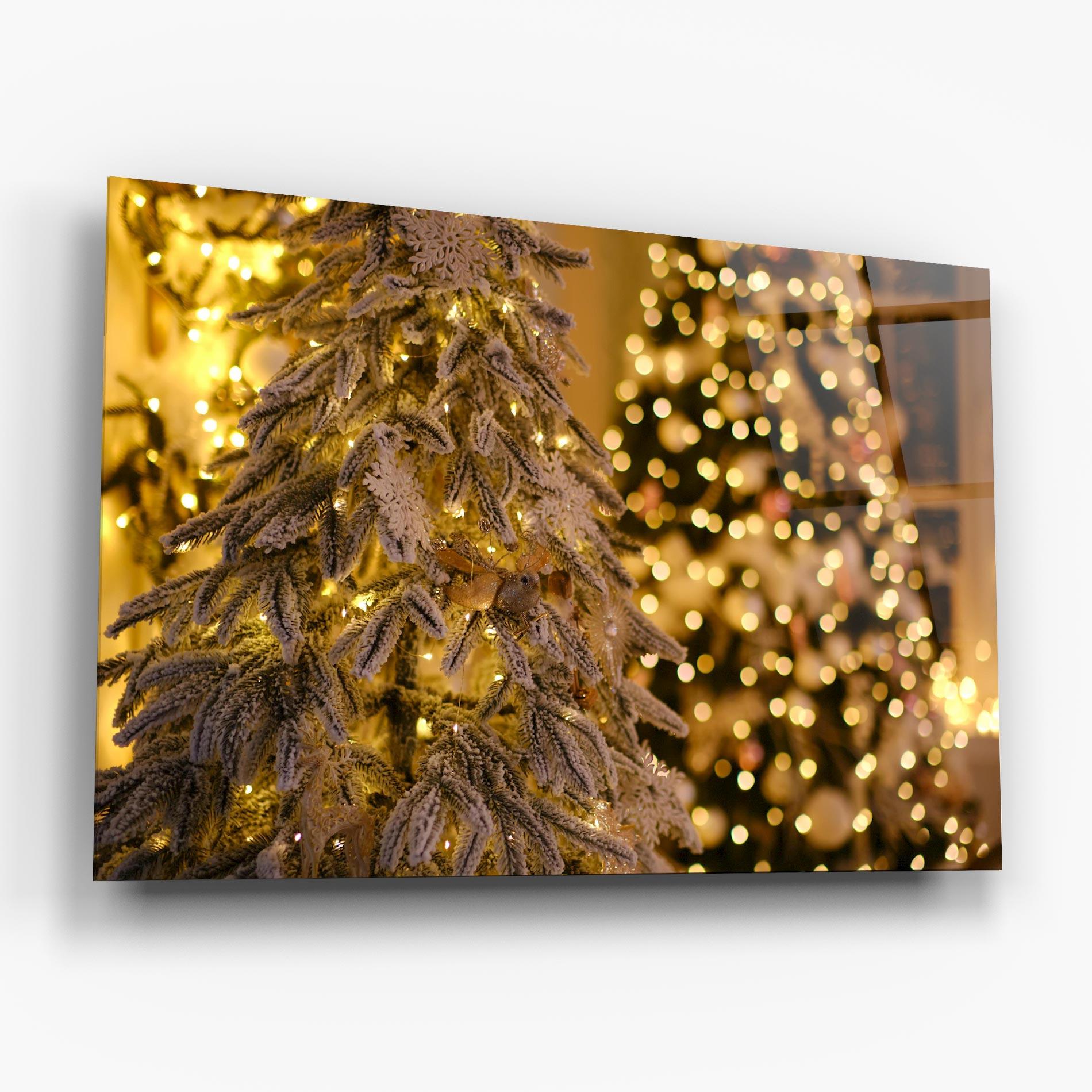 Glasbild Beautiful Christmas Lights mockup 6