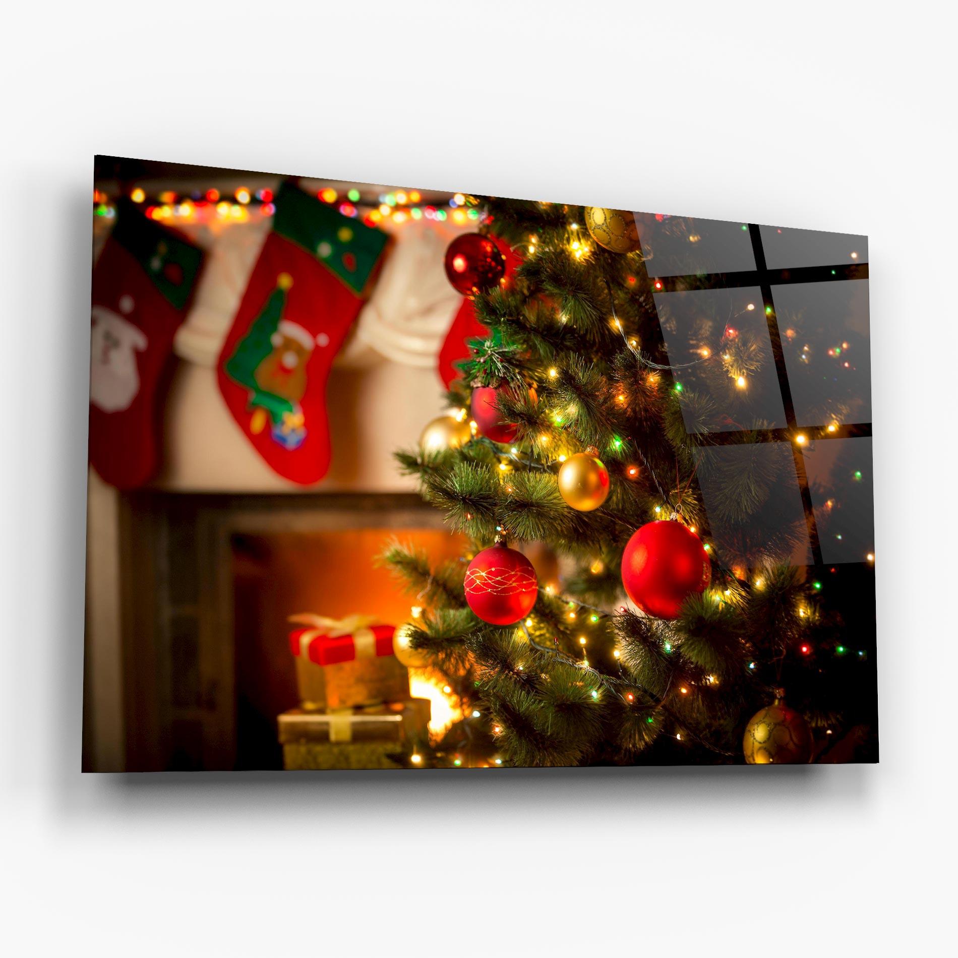 Glasbild Beautiful Fireplace mockup 6