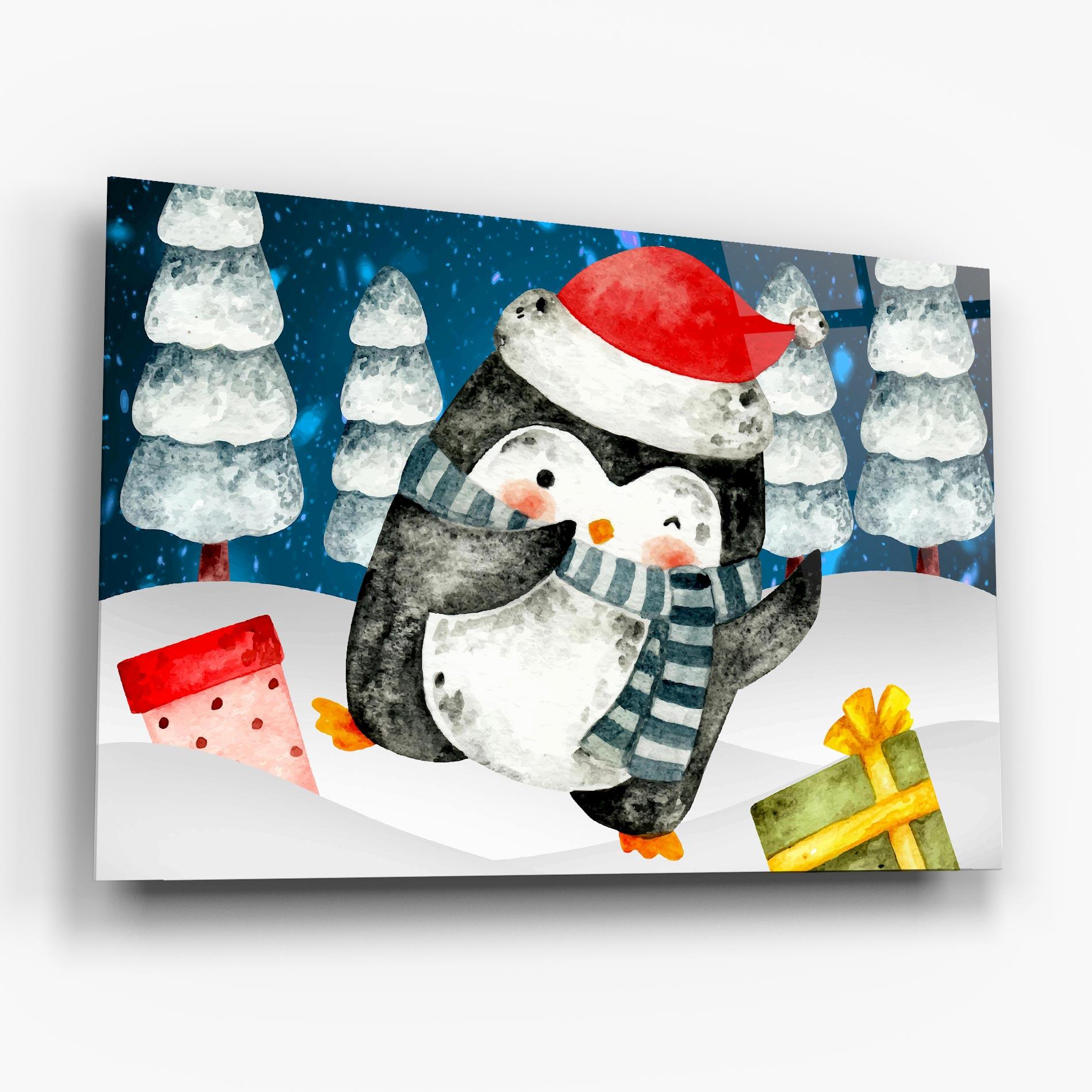 Glasbild Blue Pinguin mockup 6