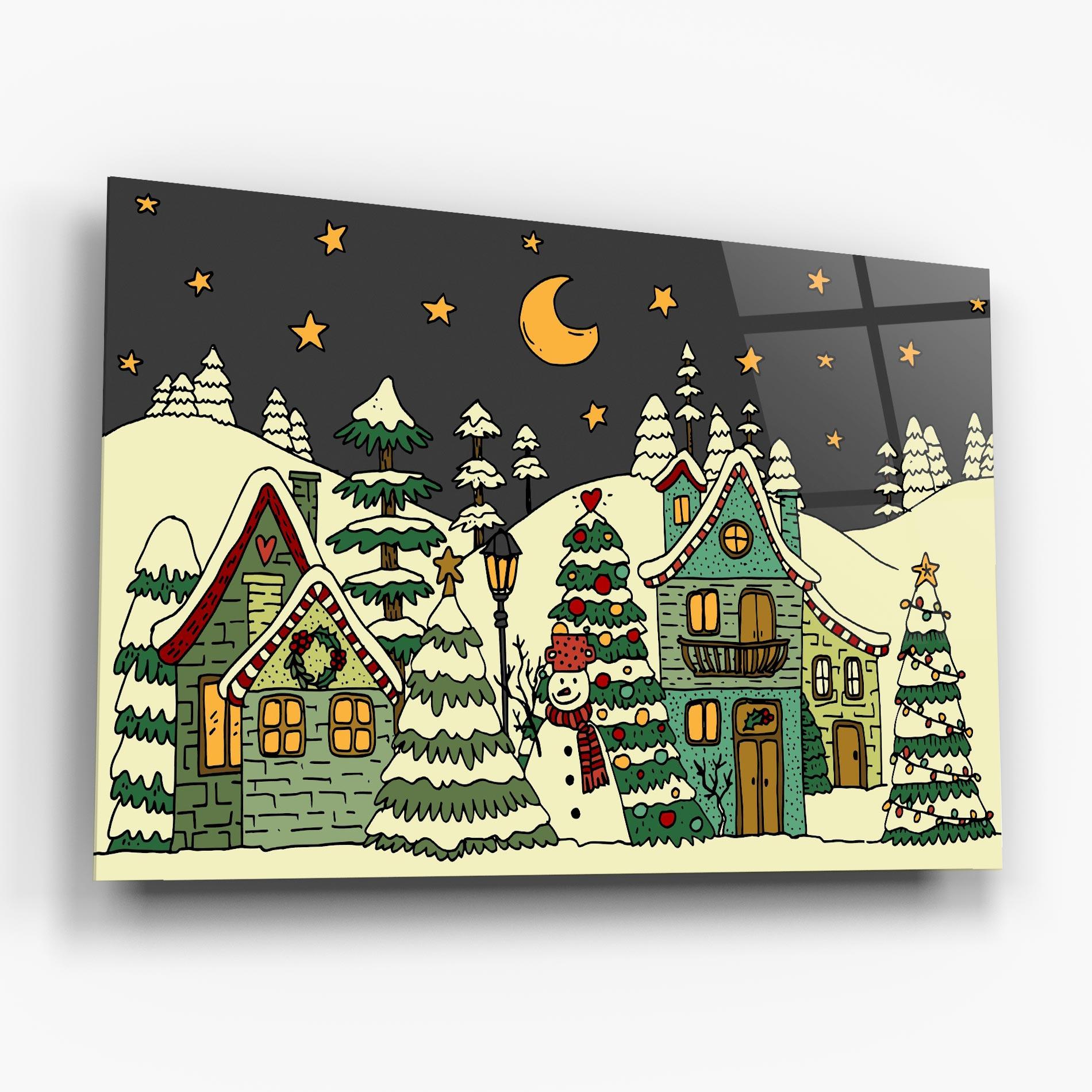 Glasbild House With Snow mockup 6