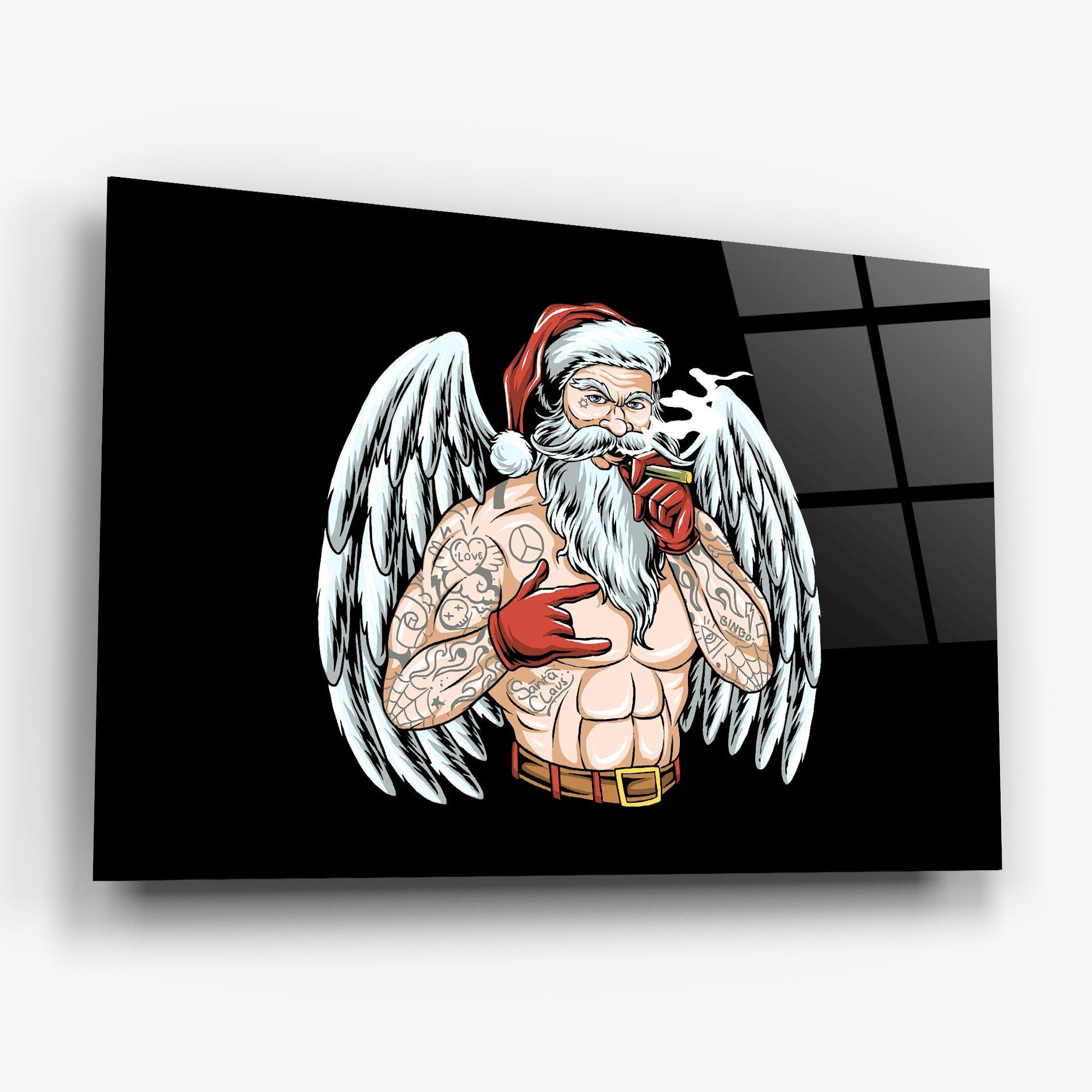 Glasbild Santa Wings mockup 6