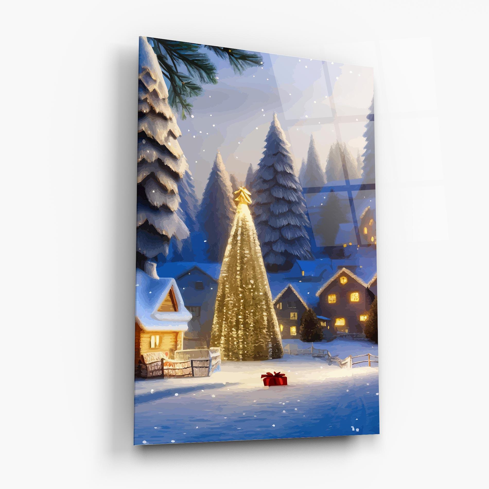 Glasbild Fairy Tale Christmas House mockup 6