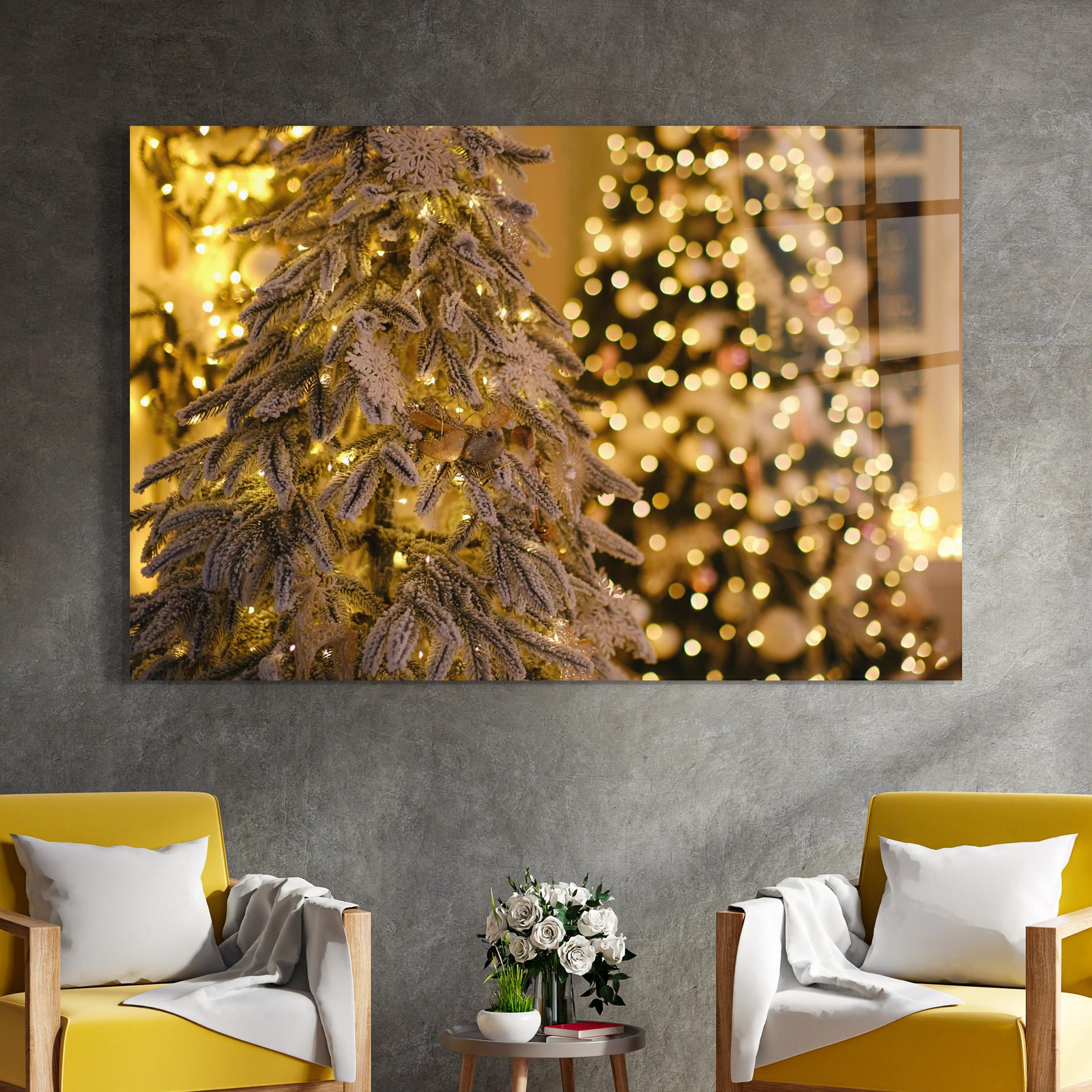 Glasbild Beautiful Christmas Lights mockup 4