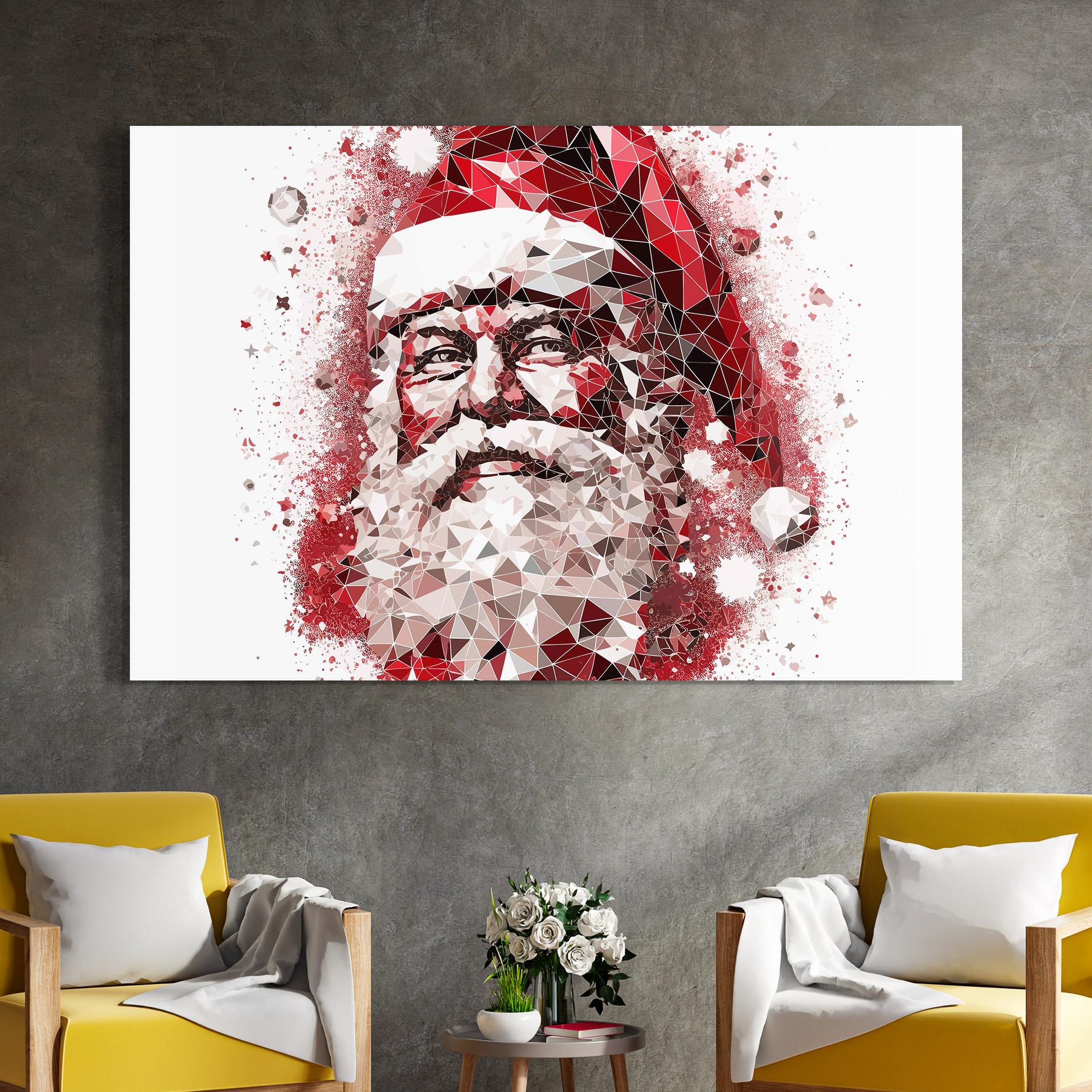 Glasbild Red Santa Art mockup 4