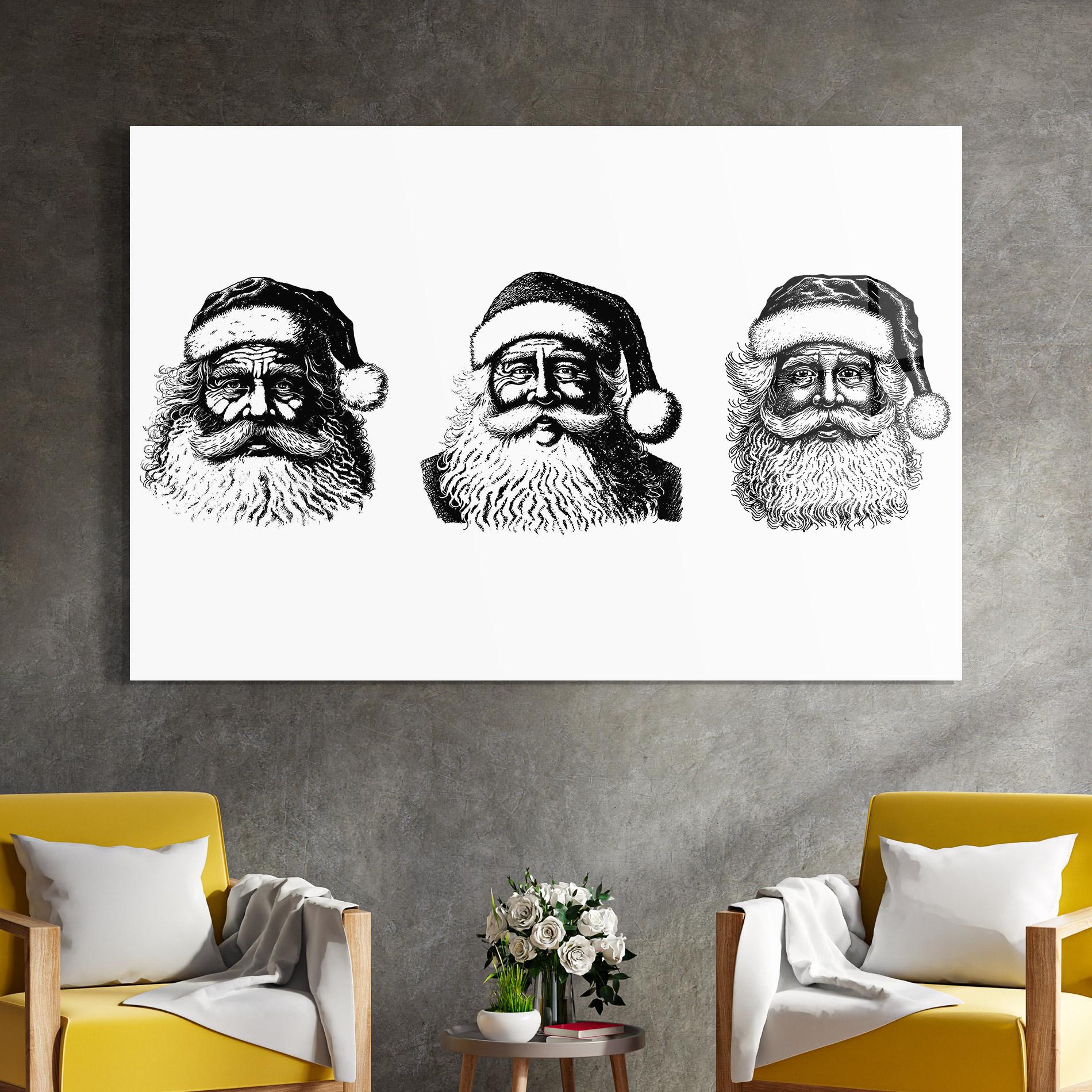 Glasbild Santa Draw mockup 4