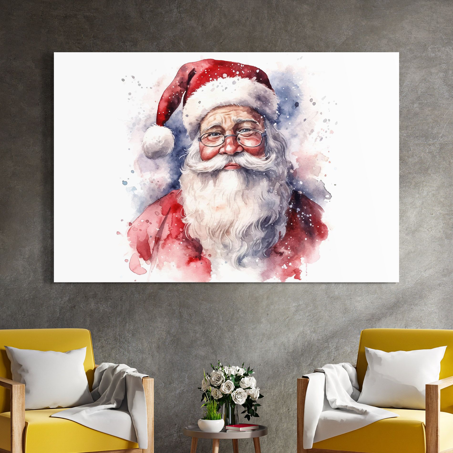 Santa Watercolor mockup 4