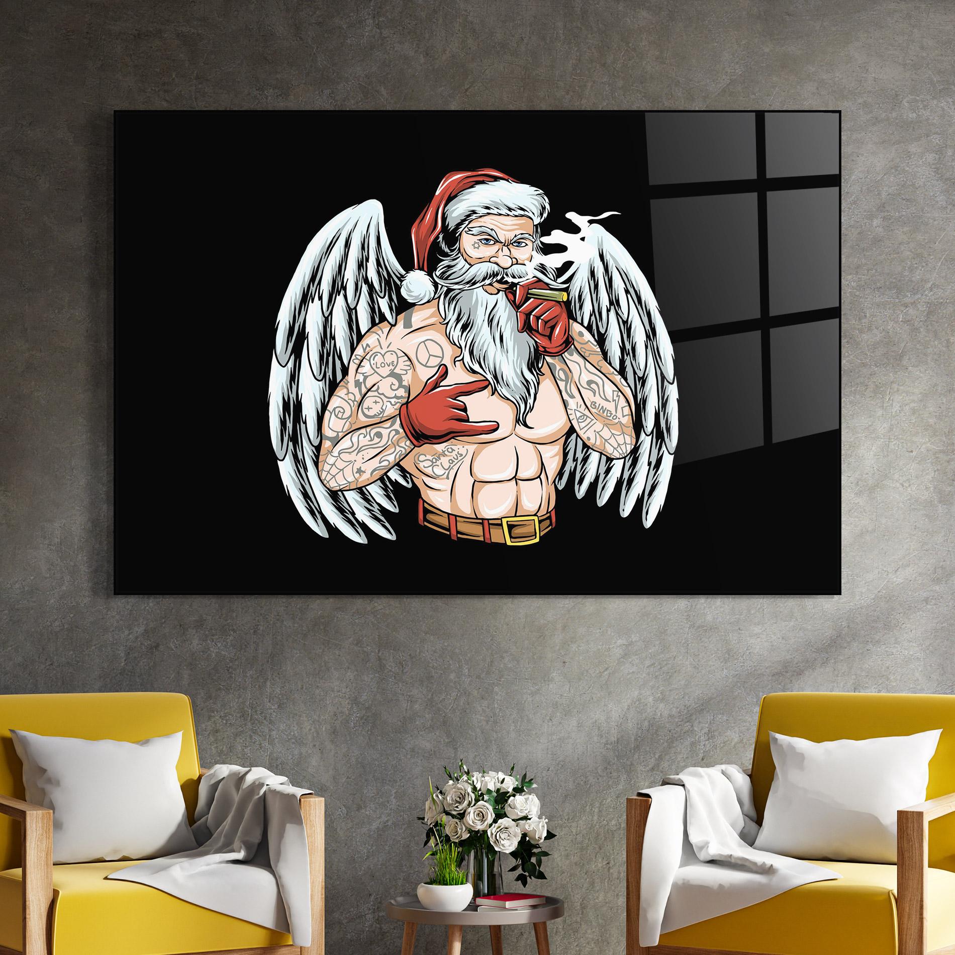 Glasbild Santa Wings mockup 4