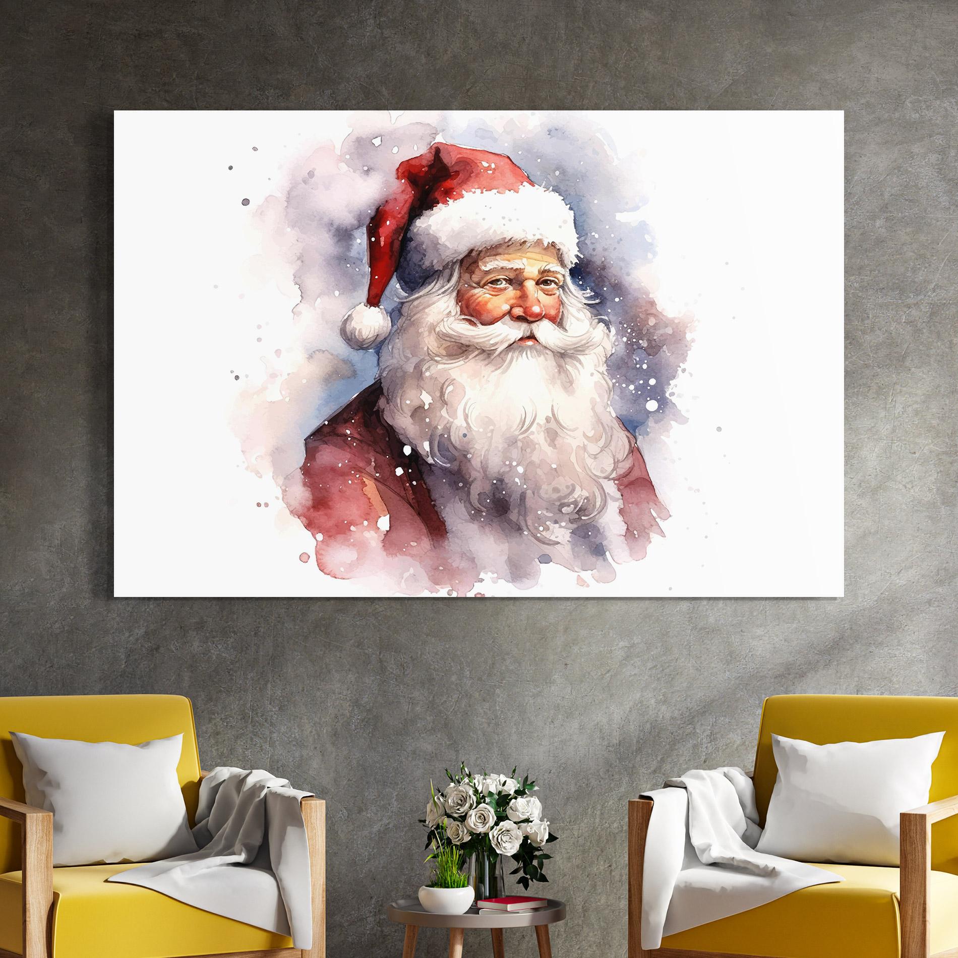 Glasbild Watercolor Santa mockup 4