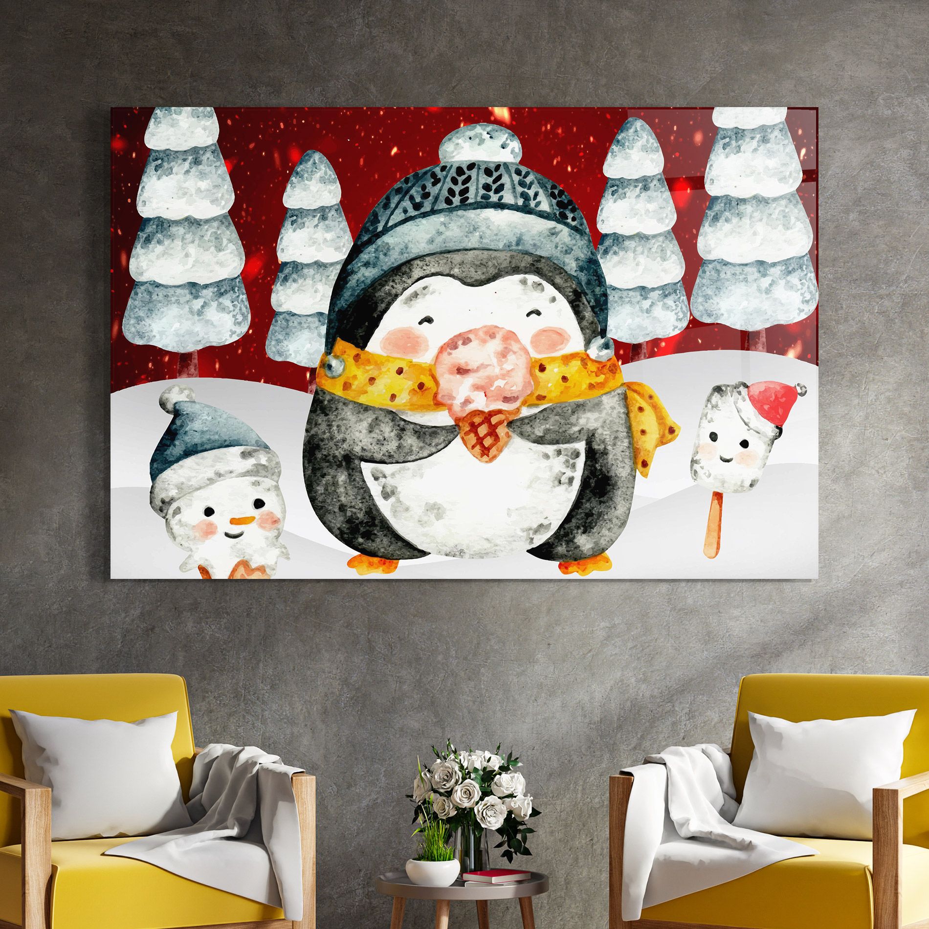 Yellow Pinguin mockup 4