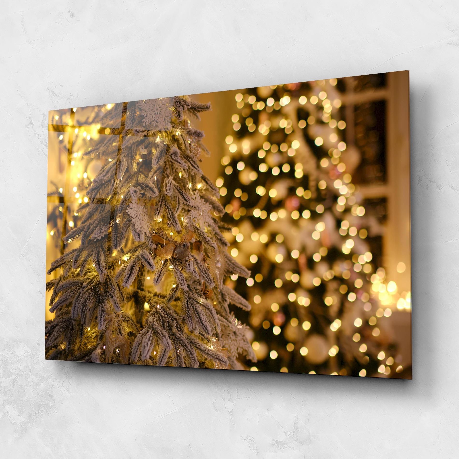 Glasbild Beautiful Christmas Lights mockup 1