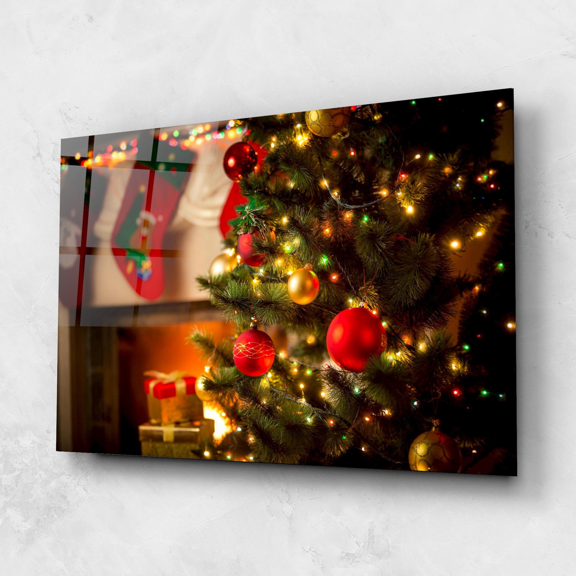 Glasbild Beautiful Fireplace mockup 1