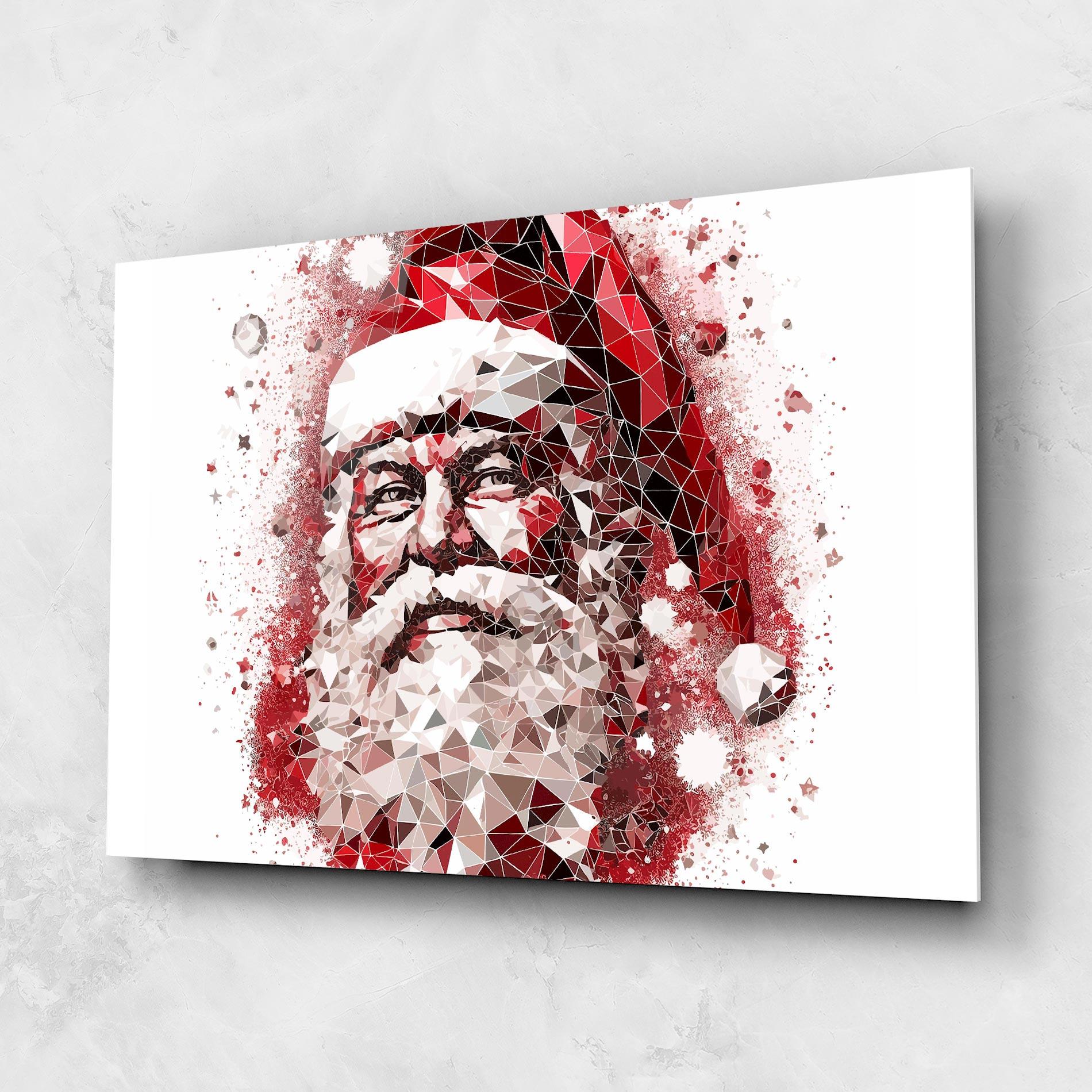 Glasbild Red Santa Art mockup 1