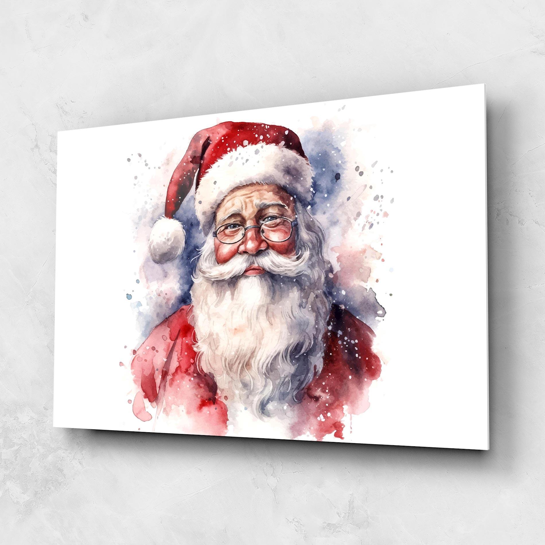 Glasbild Santa Watercolor mockup 1
