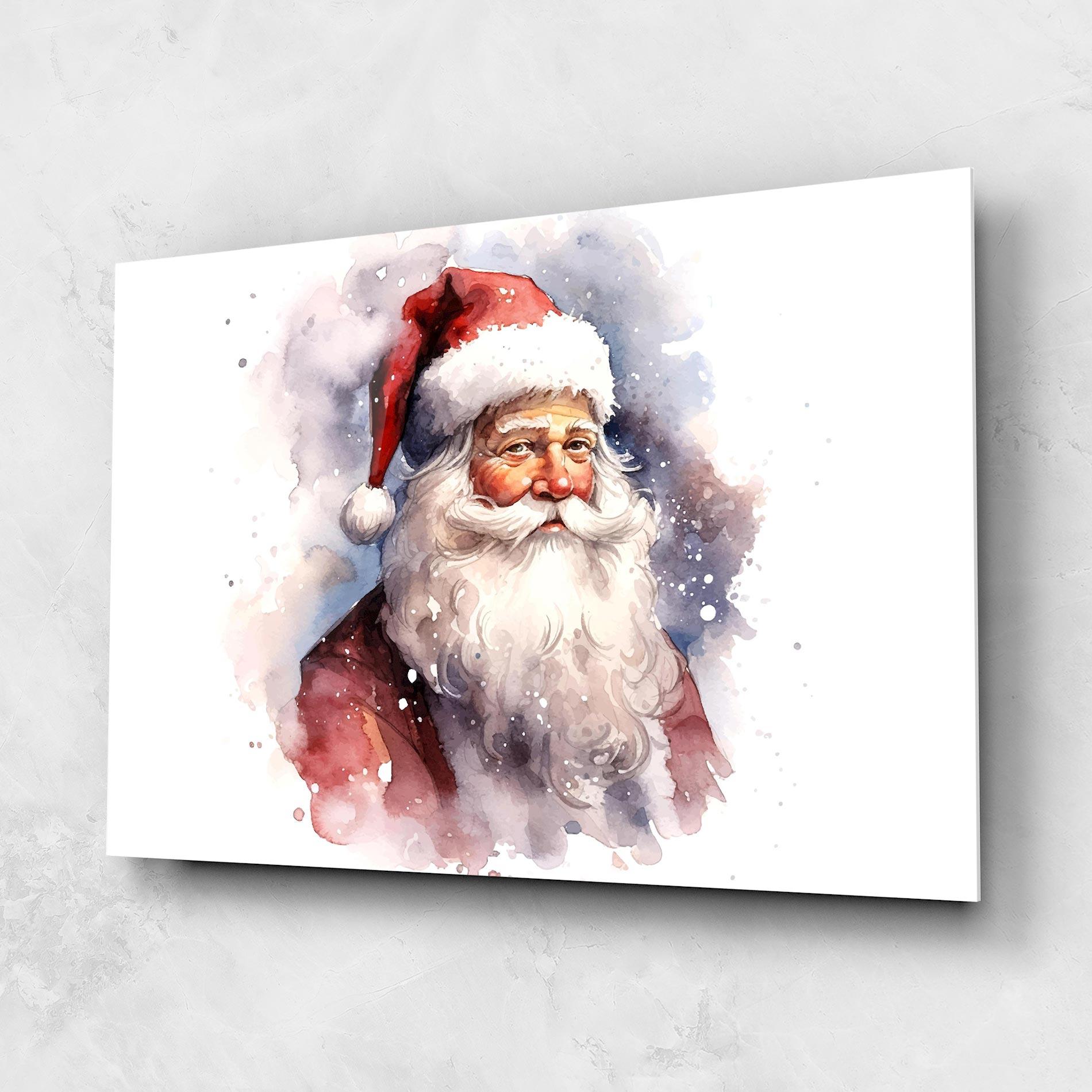 Glasbild Watercolor Santa mockup 1